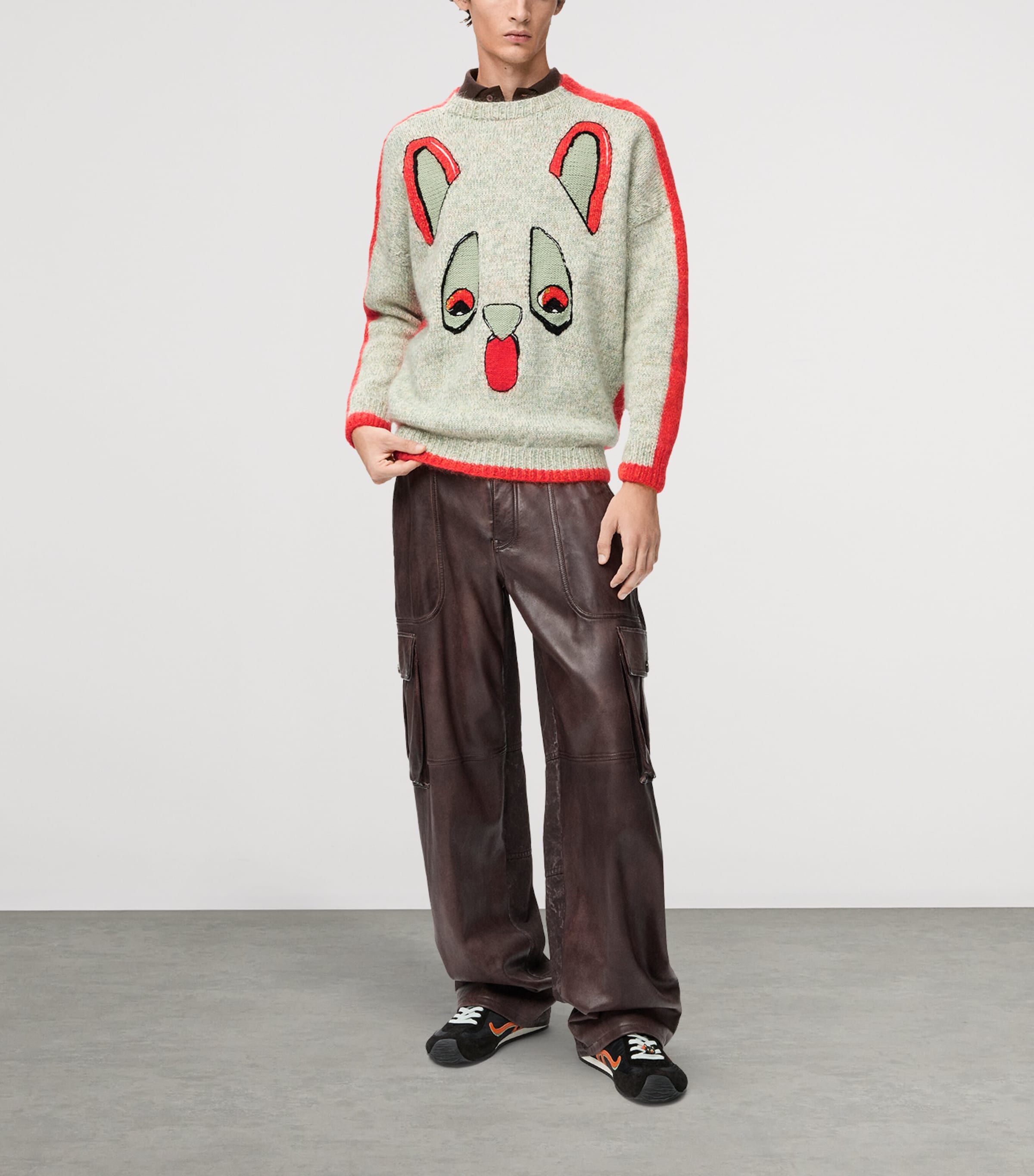 x Louis Wain Futurist Cat Sweater WHITE/ORANGE/BLUE Image 2