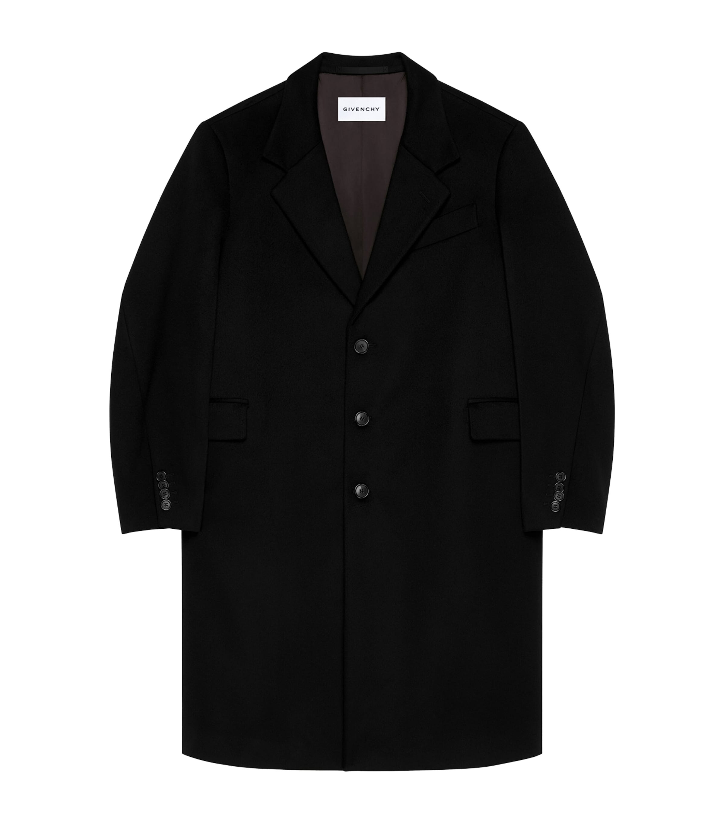 Wool-Blend Couture Seam Coat BLACK Image 1