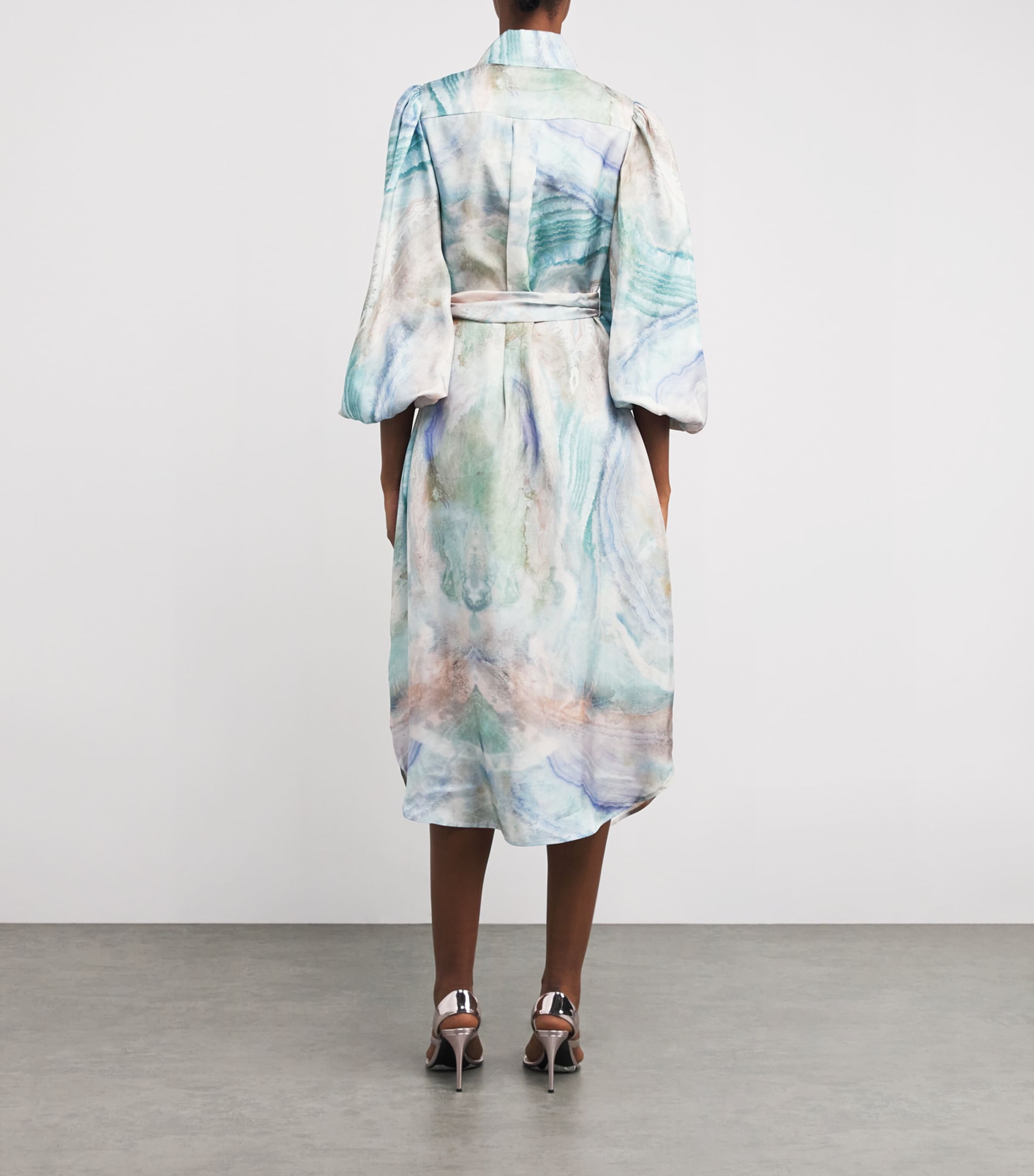 Zimmermann Womens Silk Shirt Dress Blue Agate Image 3