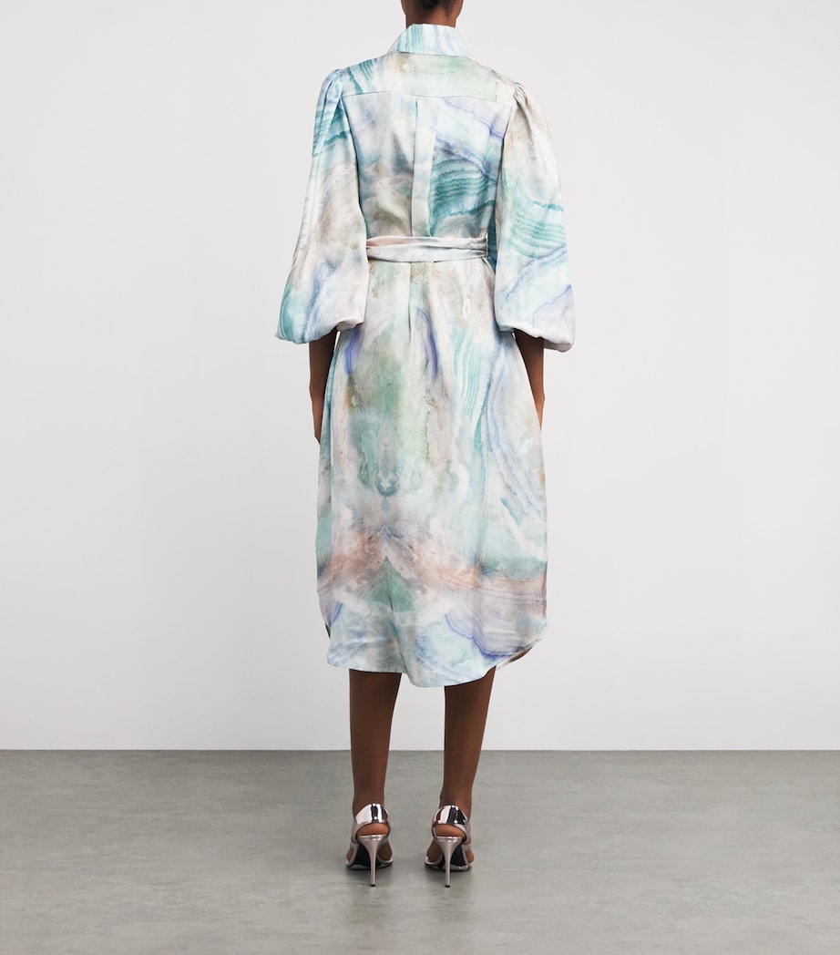 Zimmermann Womens Silk Shirt Dress Blue Agate Image 3