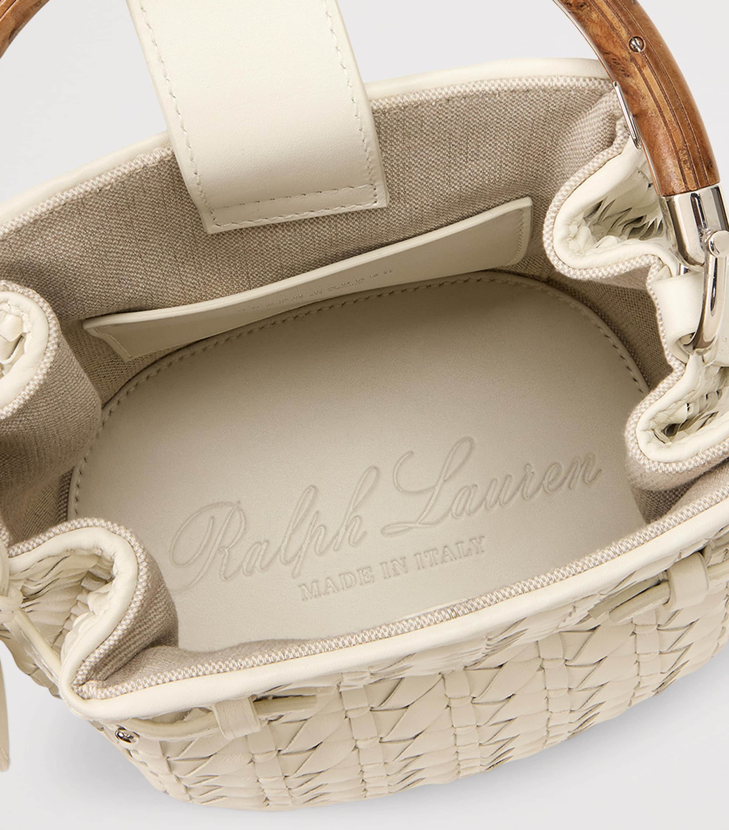 Ralph Lauren Collection Small Leather The Ralph Bucket Bag Natural Image 8
