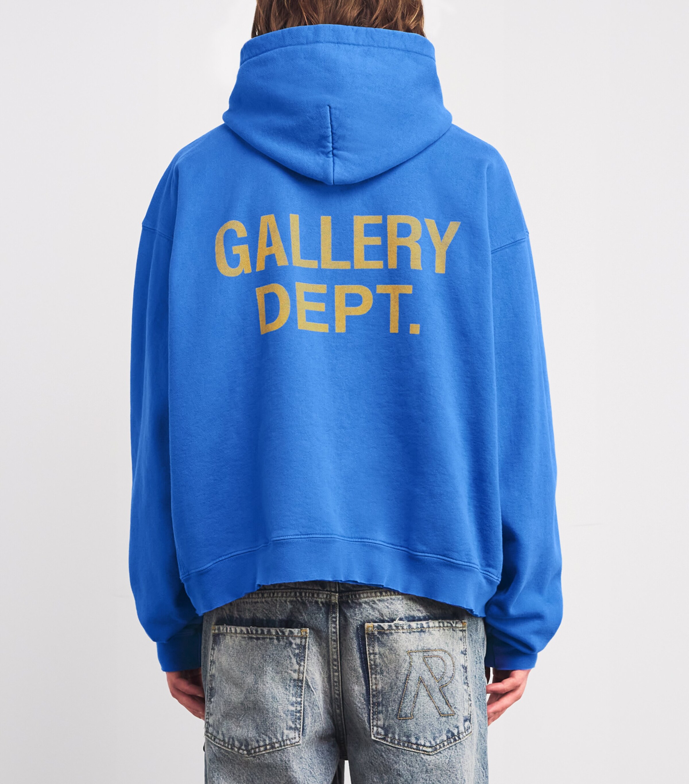 GALLERY DEPT. Mens Cotton Logo 90s Hoodie Royal Image 4