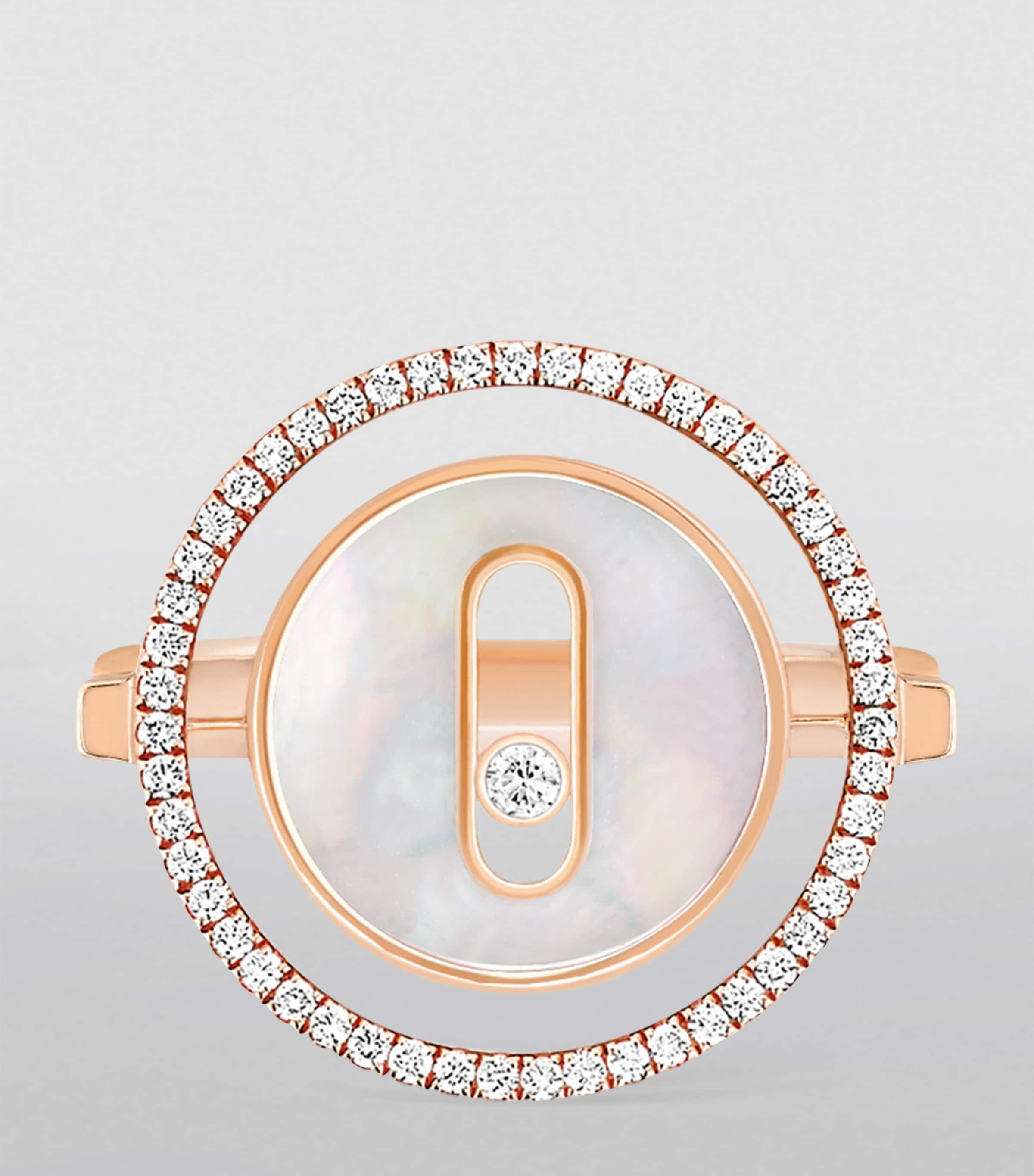 Rose Gold and Diamond Lucky Move Colour Ring PINK GOLD Image 2
