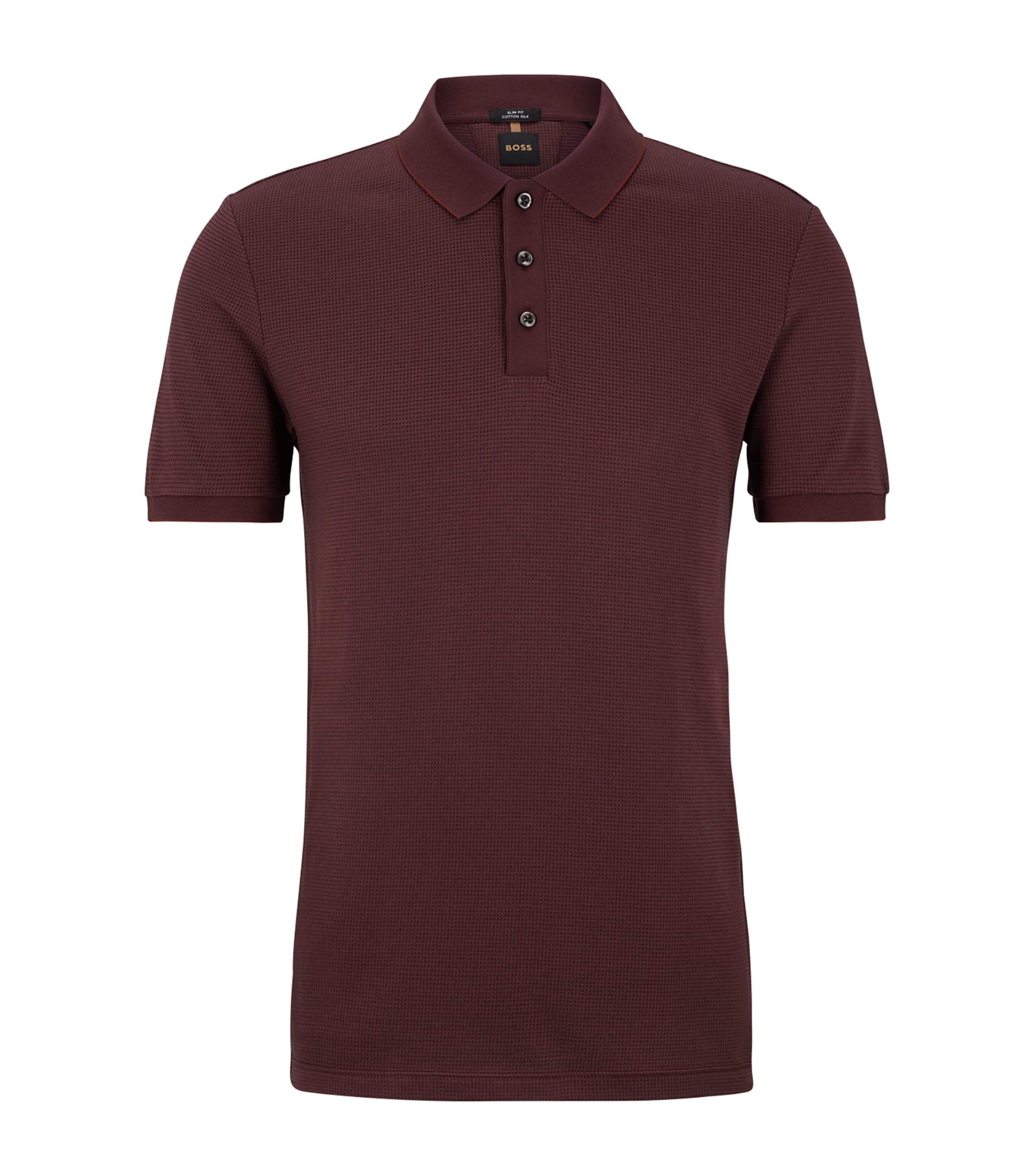 Hugo Boss Boss Phillipson Mercerized Cotton Polo In Red