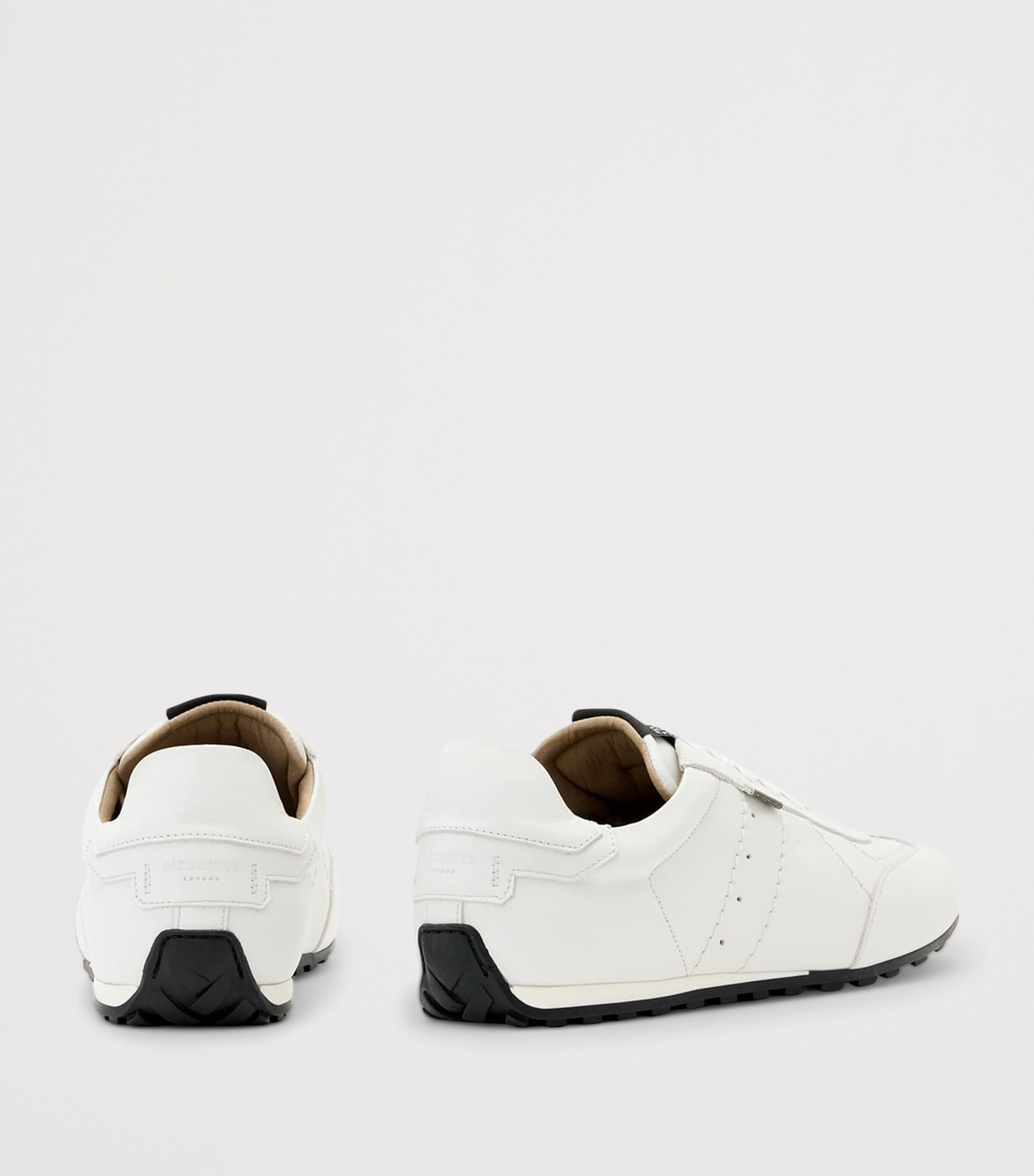 AllSaints Leather Liam Sneakers Triple White Image 6