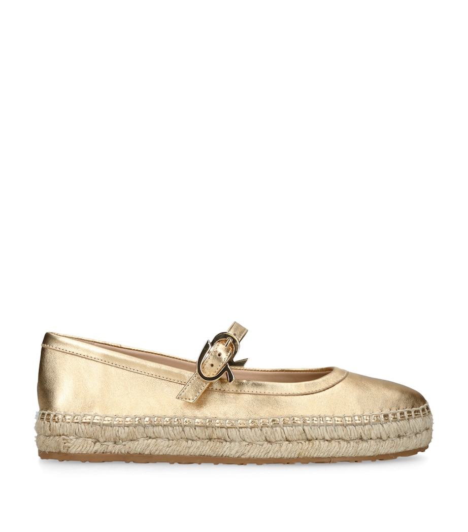 Gianvito Rossi Metallic Leather Elda Ballet Flats Gold Image 1