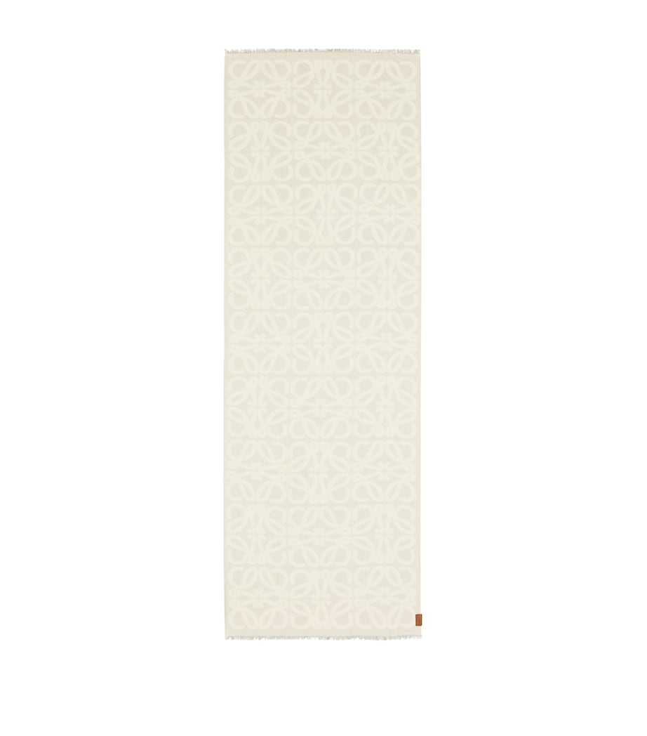 Wool-Silk Anagram Scarf WHITE Image 1