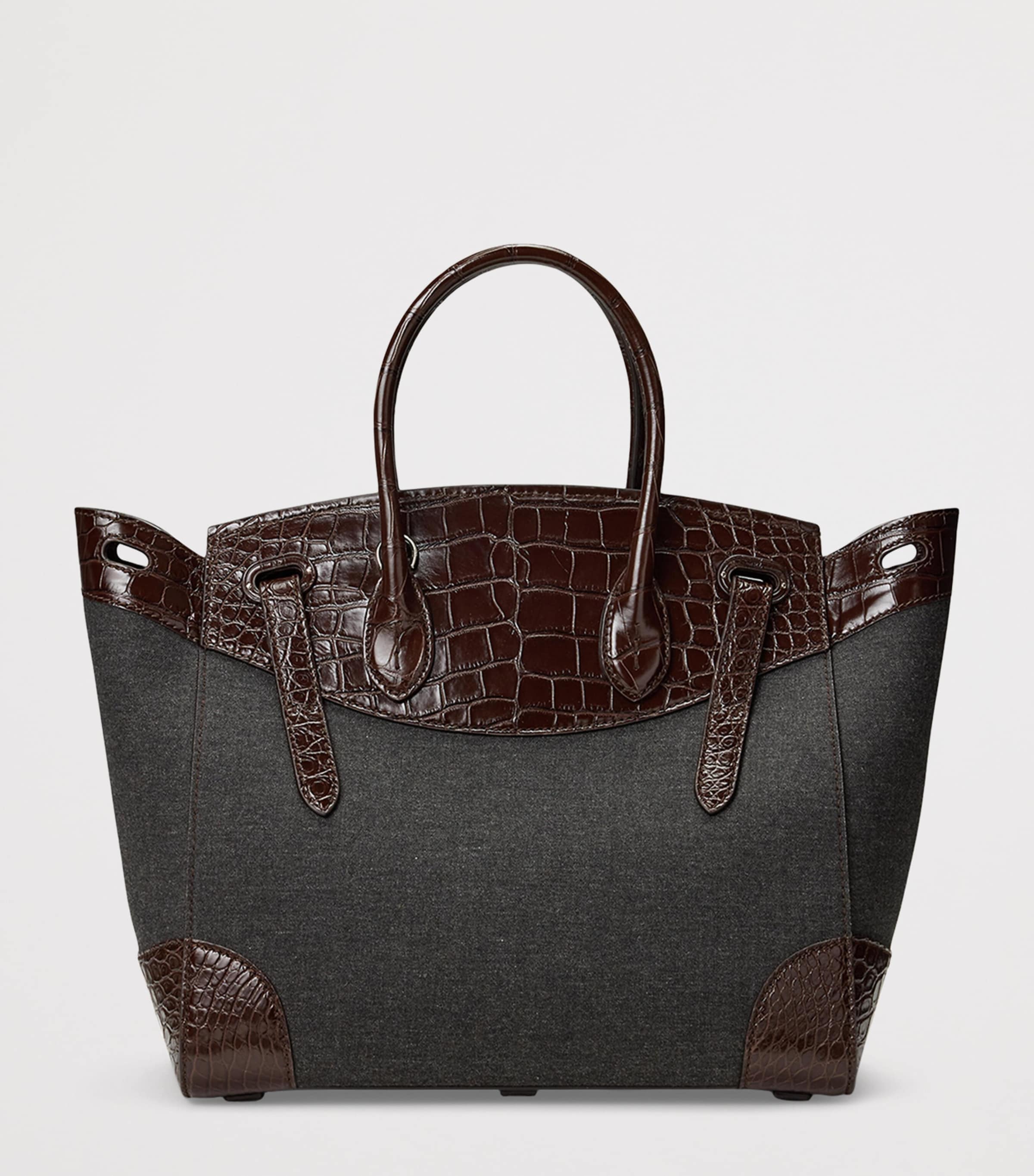 Wool-Alligator Soft Ricky 33 Top-Handle Bag MOCHA/MEDIUM GREY Image 3