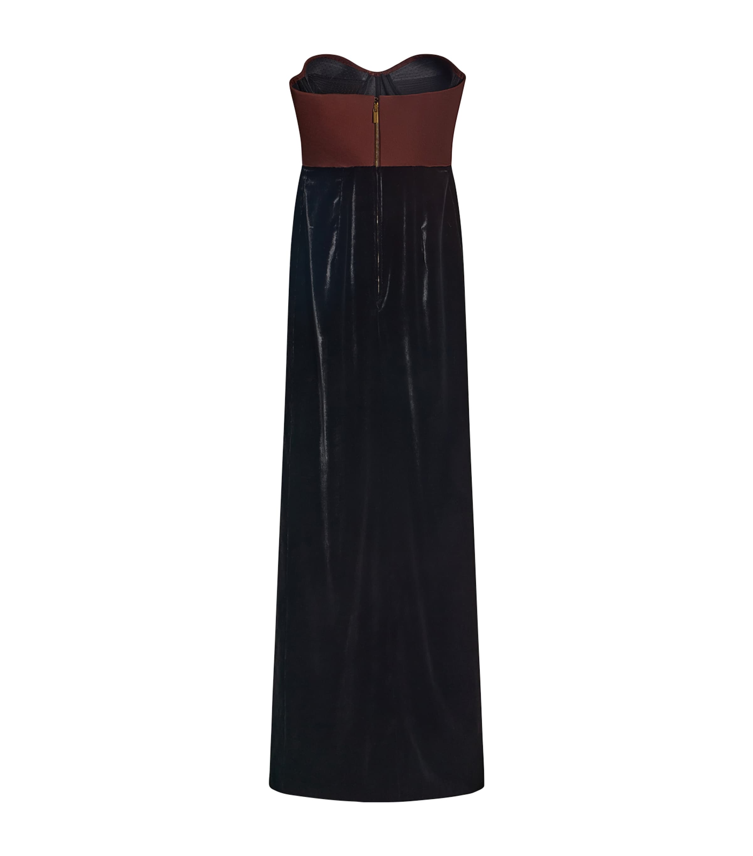 Schiaparelli Womens Adaptable Two-Tone Maxi Dress Brown / Black Image 7