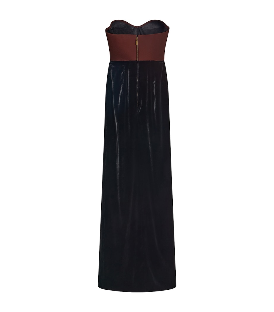 Schiaparelli Womens Adaptable Two-Tone Maxi Dress Brown / Black Image 7