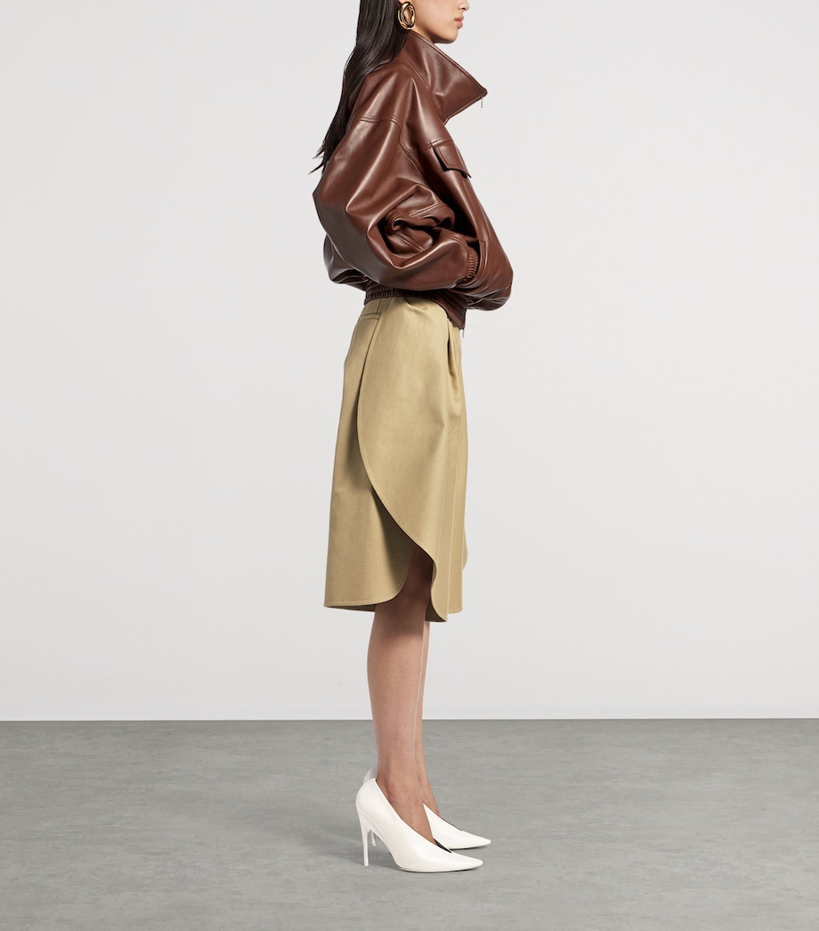 Balenciaga Womens Oversized Cropped Leather Jacket Image 4