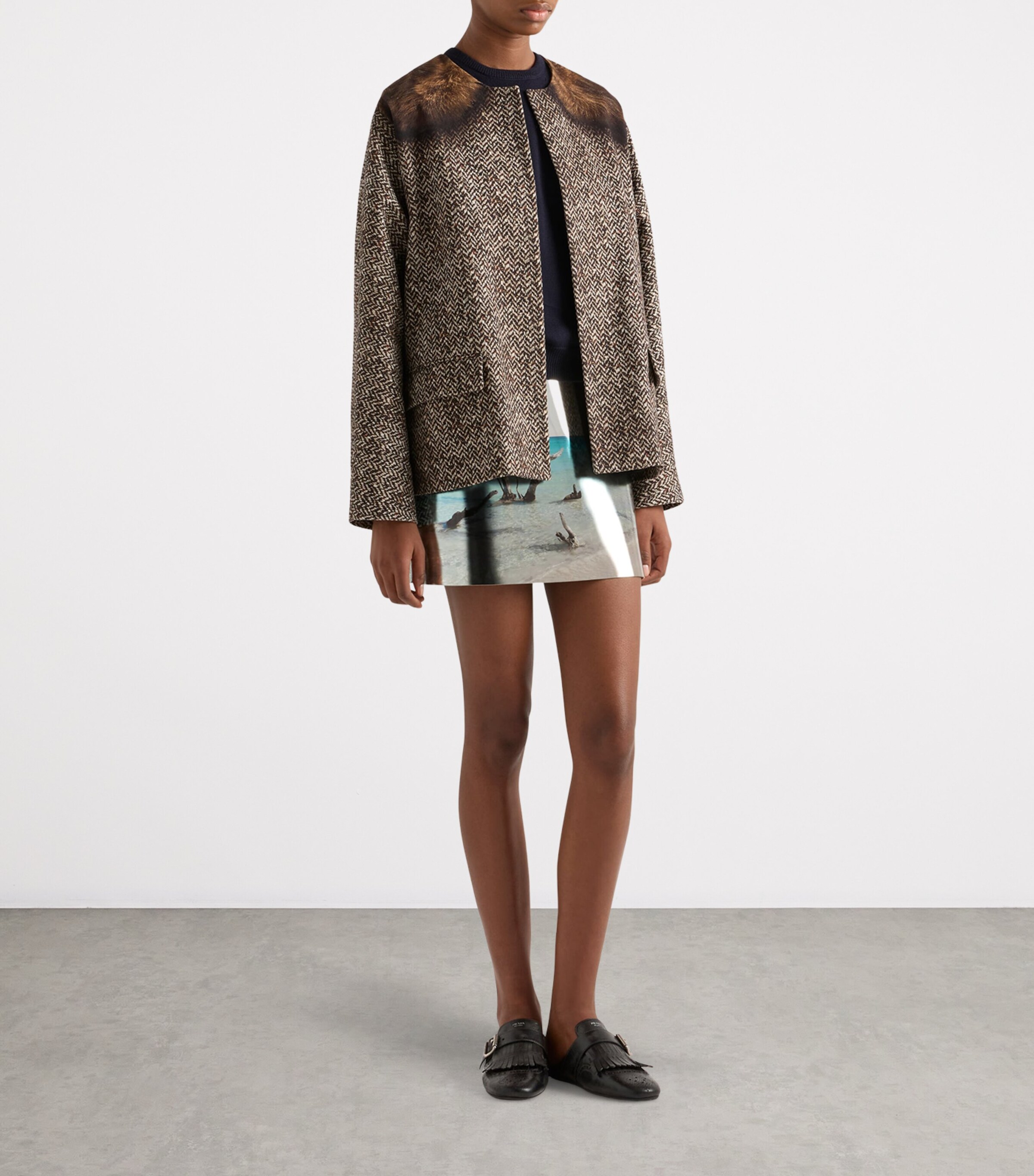 Printed Drill Caban Jacket F0192 Image 2