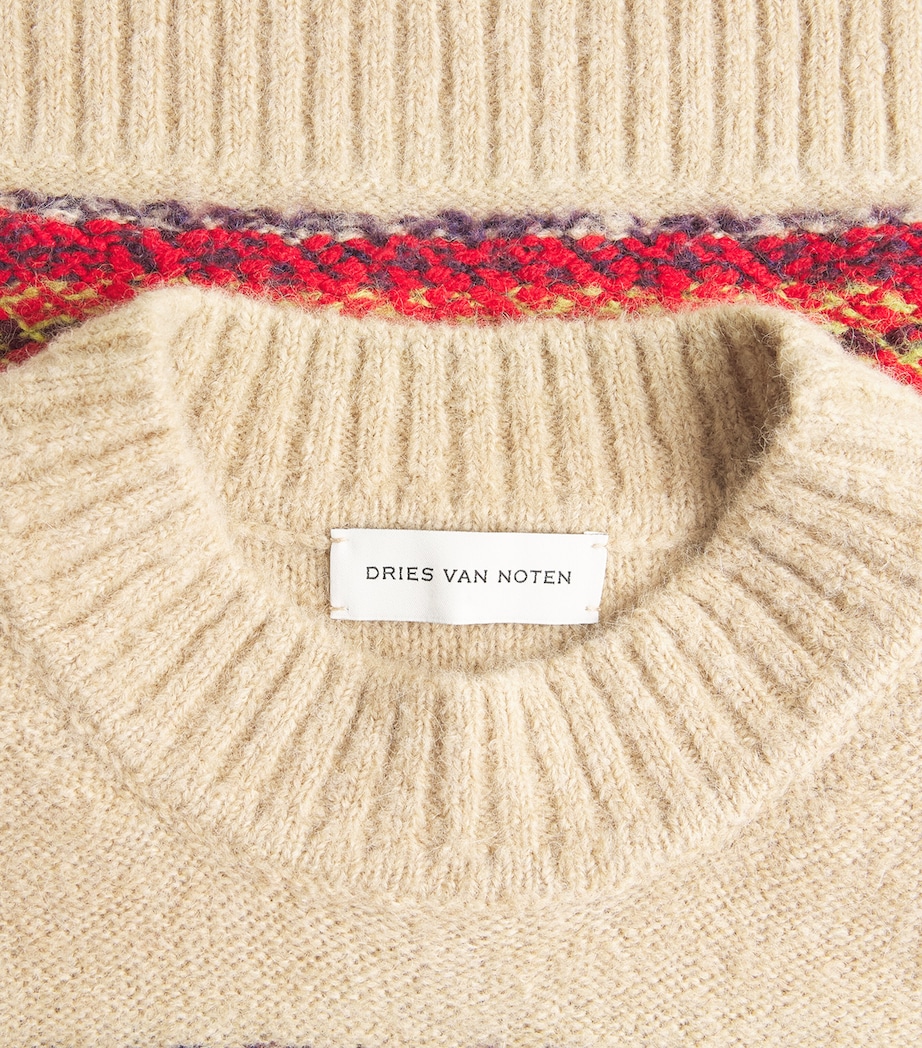 DRIES VAN NOTEN Mens Alpaca-Wool-Blend Stripe Sweater Image 6