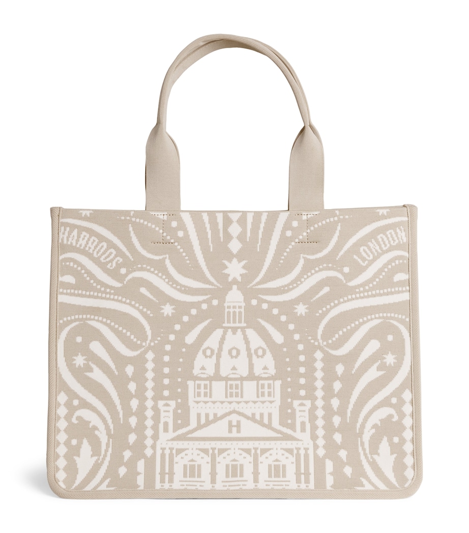Harrods Medium Knights of Brompton Tote Bag Multi Print Image 1