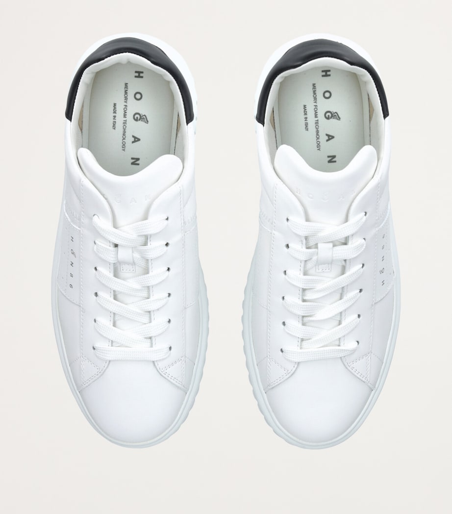 Leather H-Stripes Sneakers WHITE Image 4