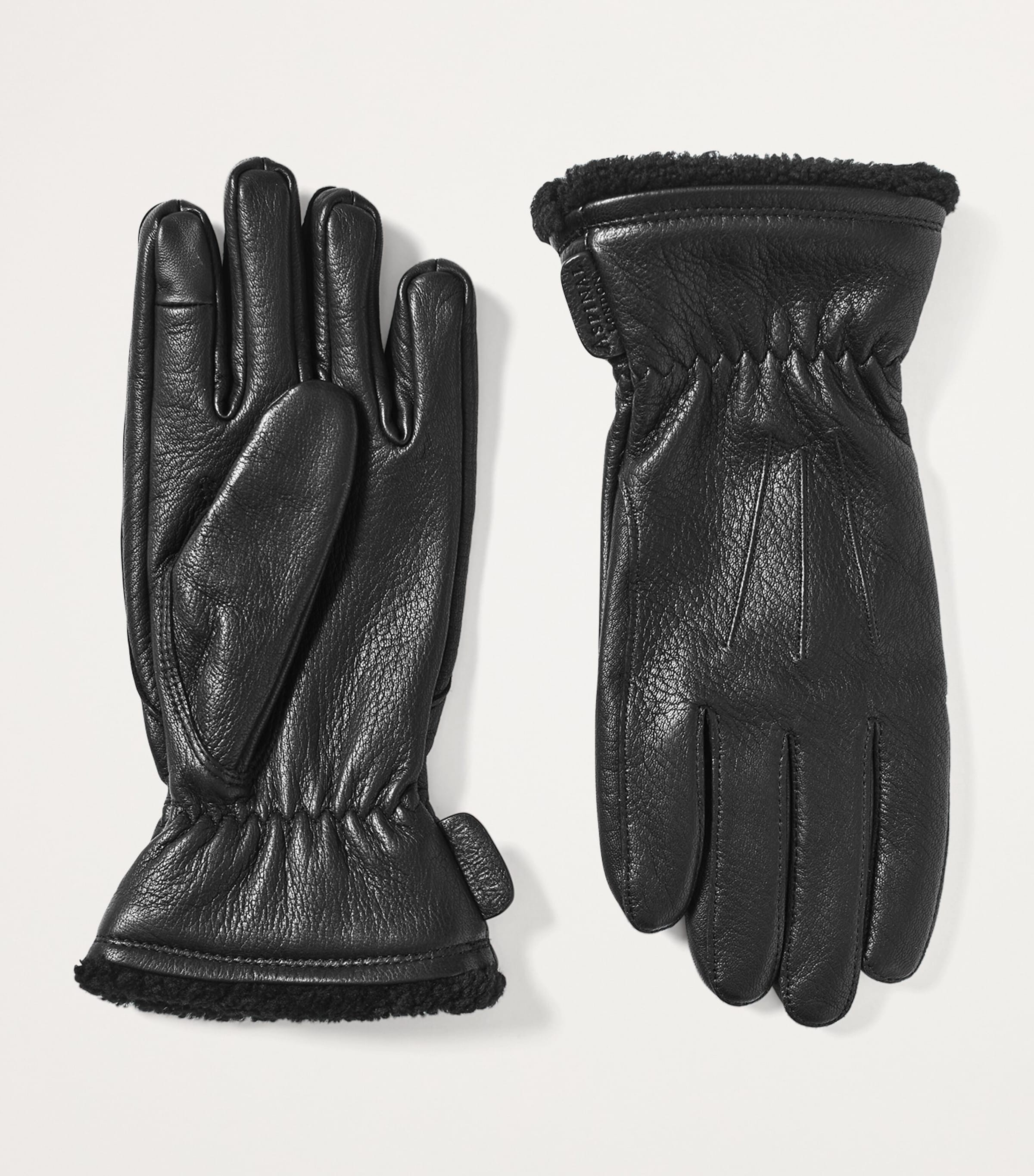 Aspinal Of London Men's Deerskin Gloves (Medium) Black Image 2