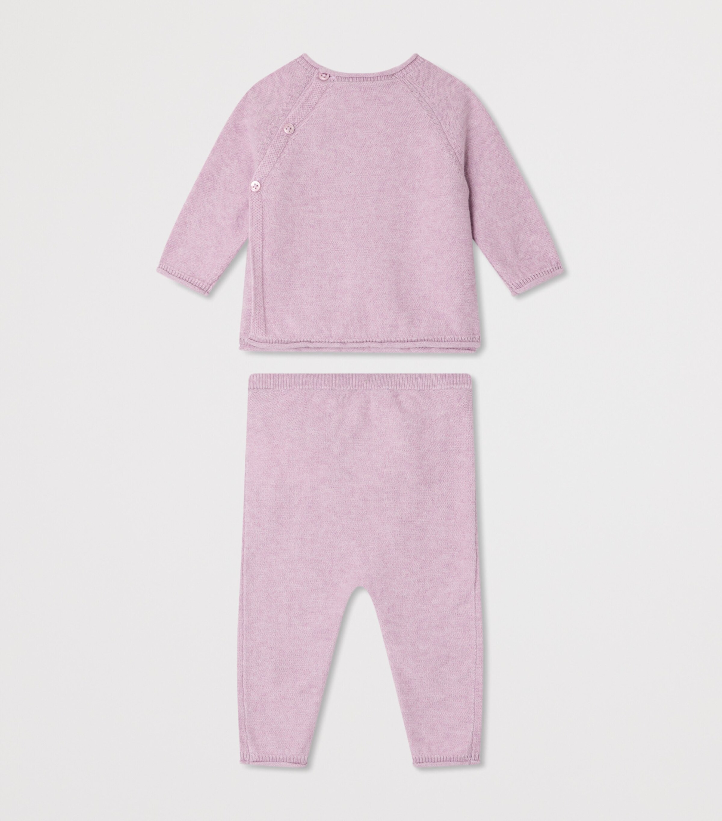 Bonpoint Cotton-Cashmere Loana Top and Trousers Set (1-18 Months) Lilas Image 2