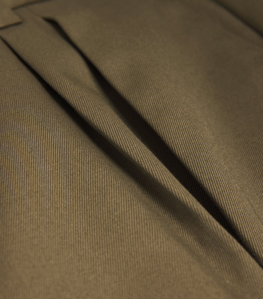 Paul Smith Mens Cotton-Blend Pleated Wide-Leg Trousers Grey Image 6