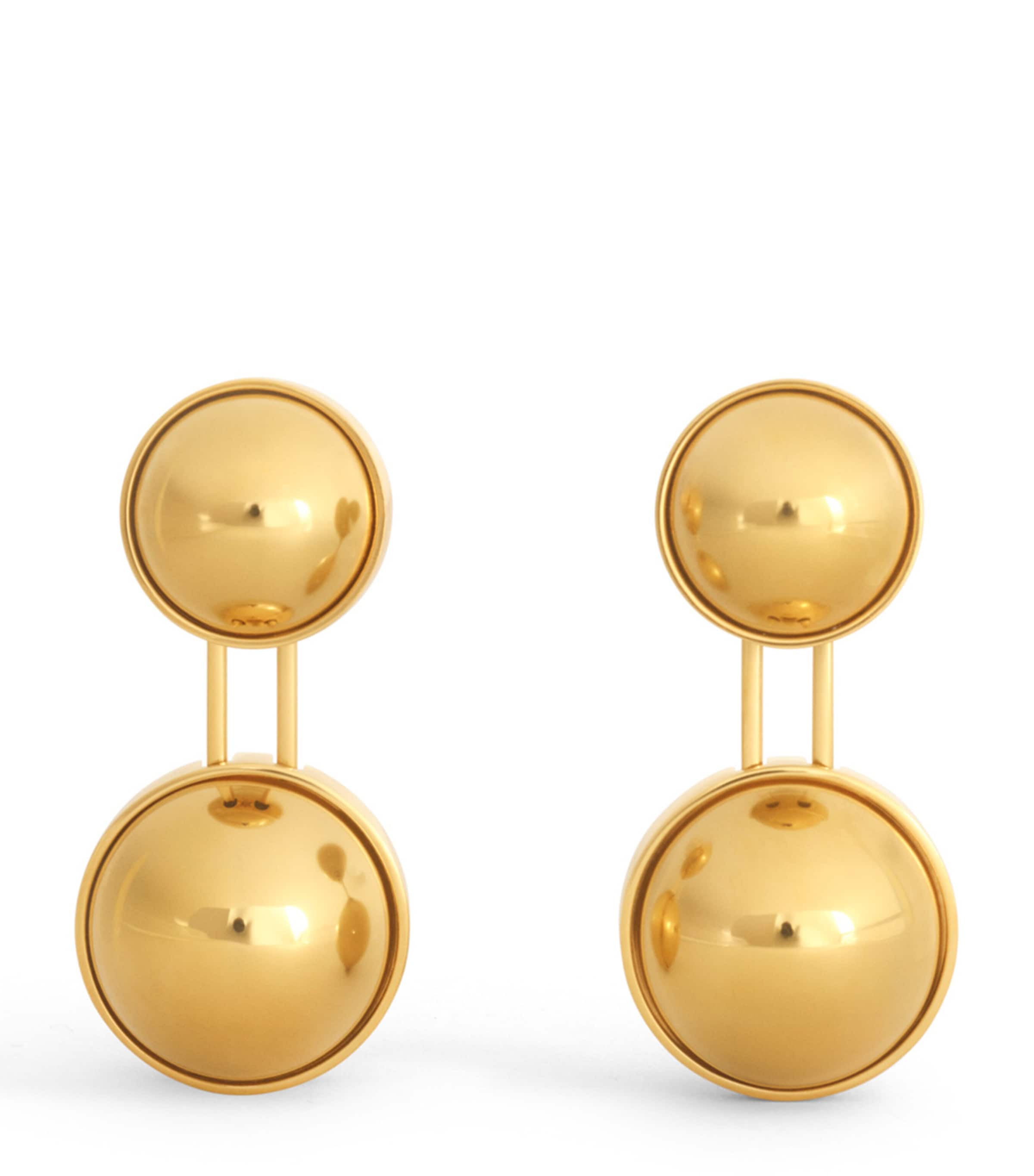 Alaïa Small Sphere Pendant Drop Earrings Yellow Gold Metals Image 1