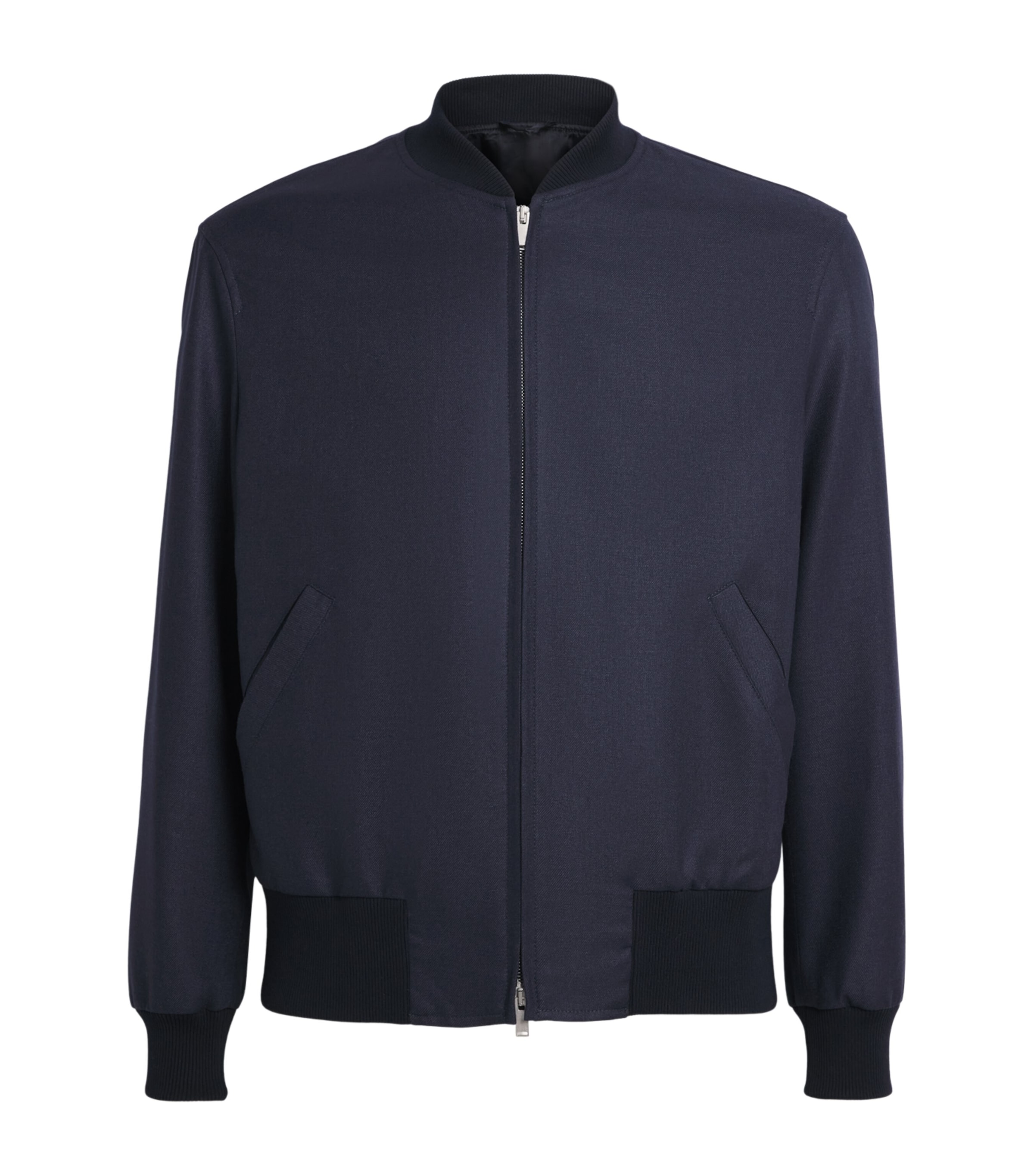 Lardini Mens Cashmere-Blend Bomber Jacket Navy Image 1