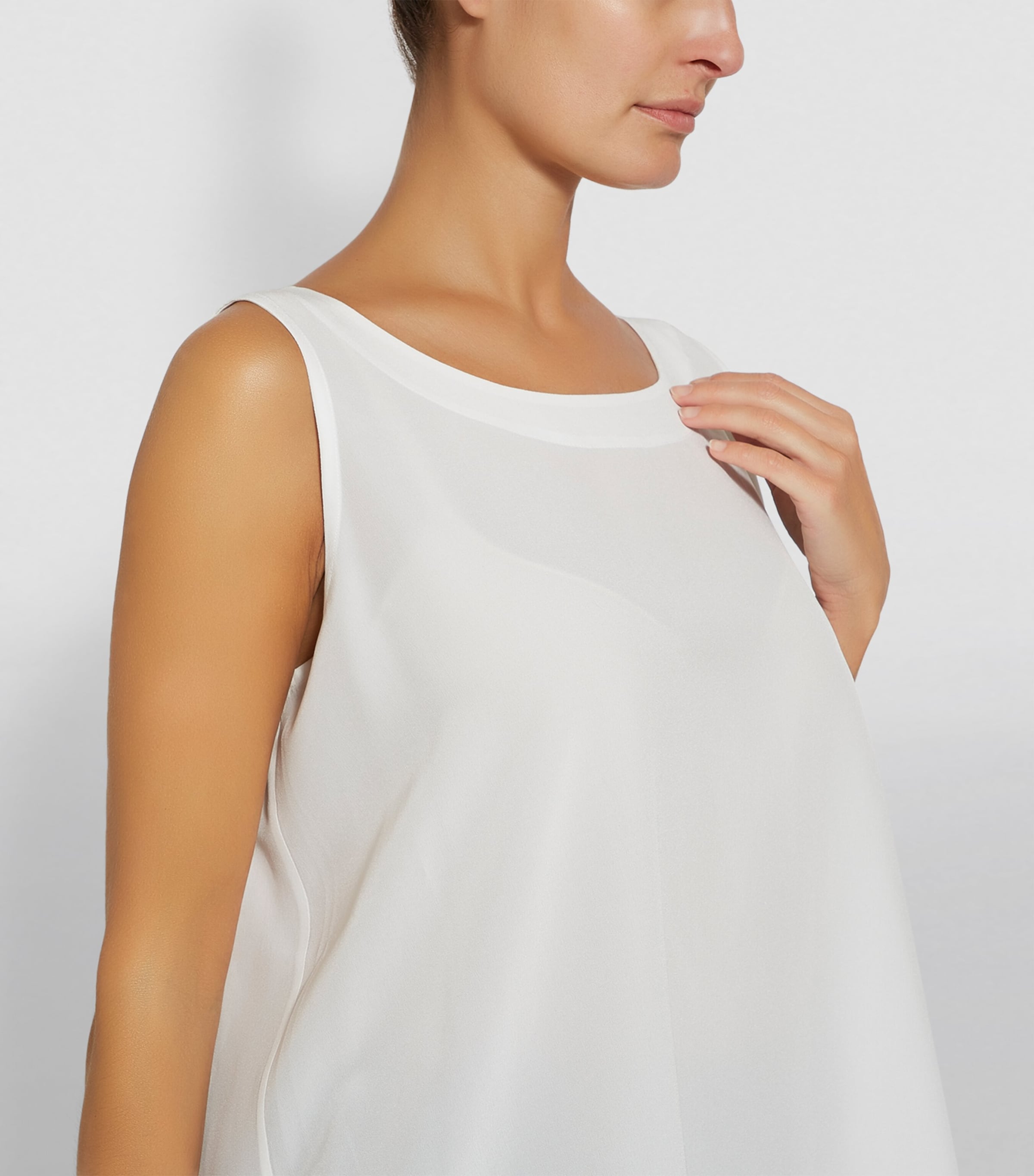 Silk Shell Top WHITE Image 20