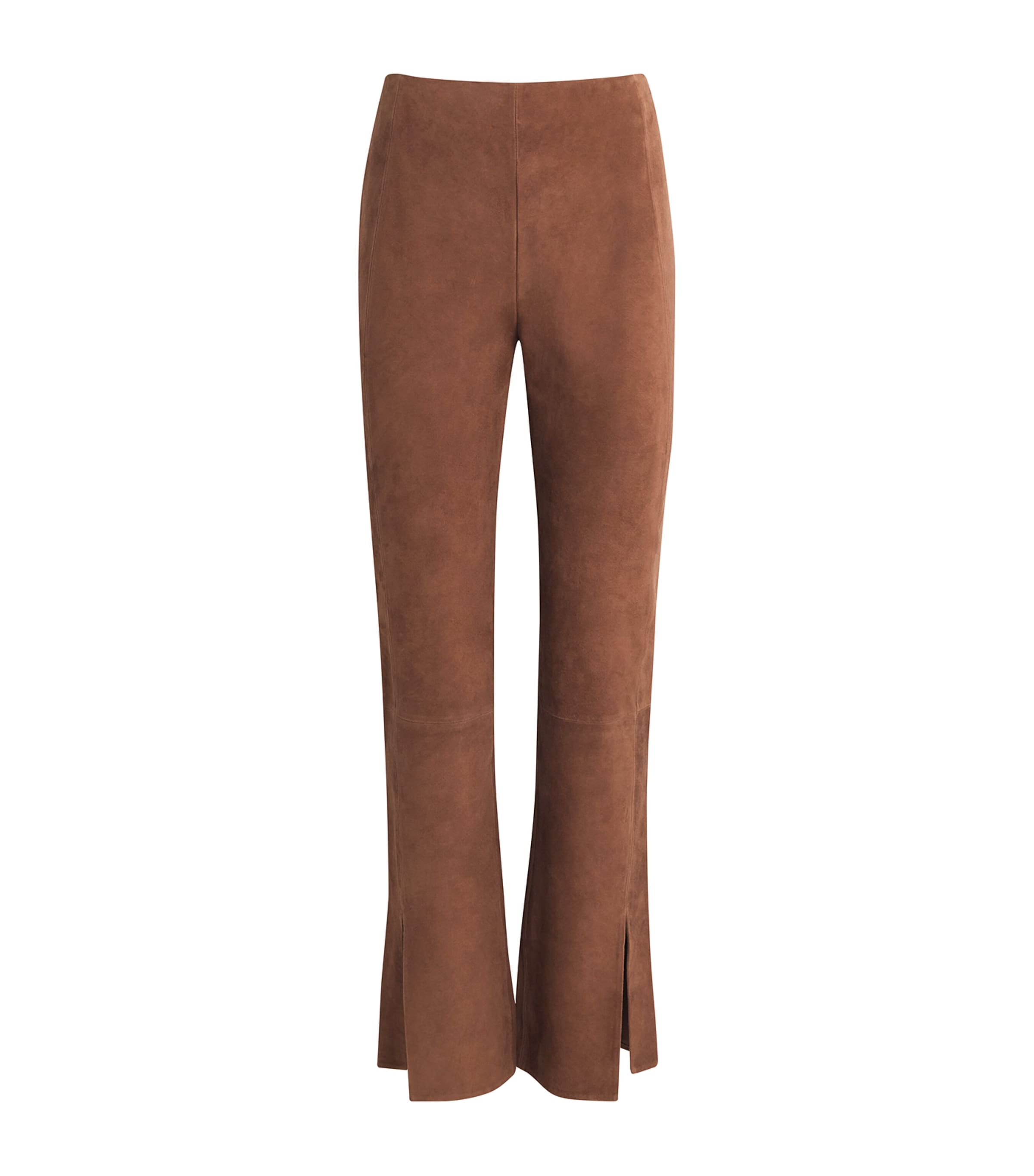 Lambskin Suede Slim Trousers D3G-CARAMEL Image 1