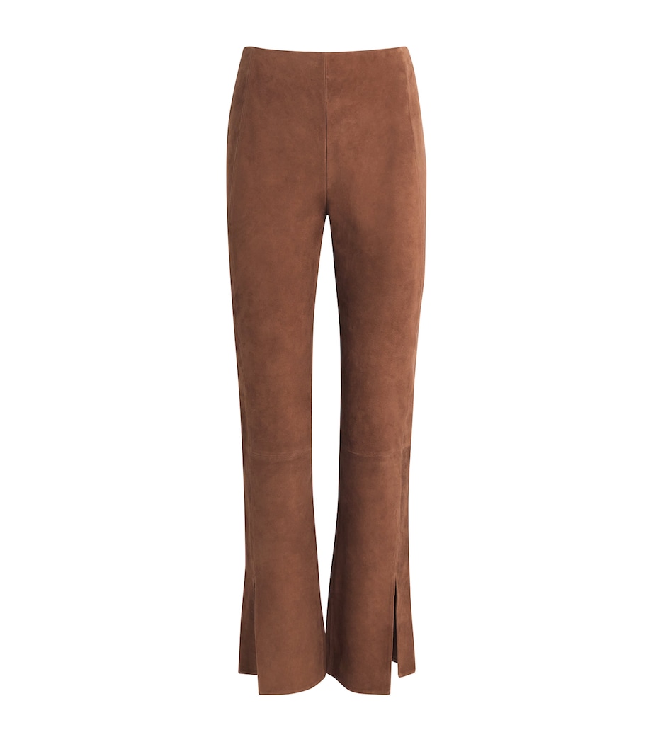 Lambskin Suede Slim Trousers D3G-CARAMEL Image 1