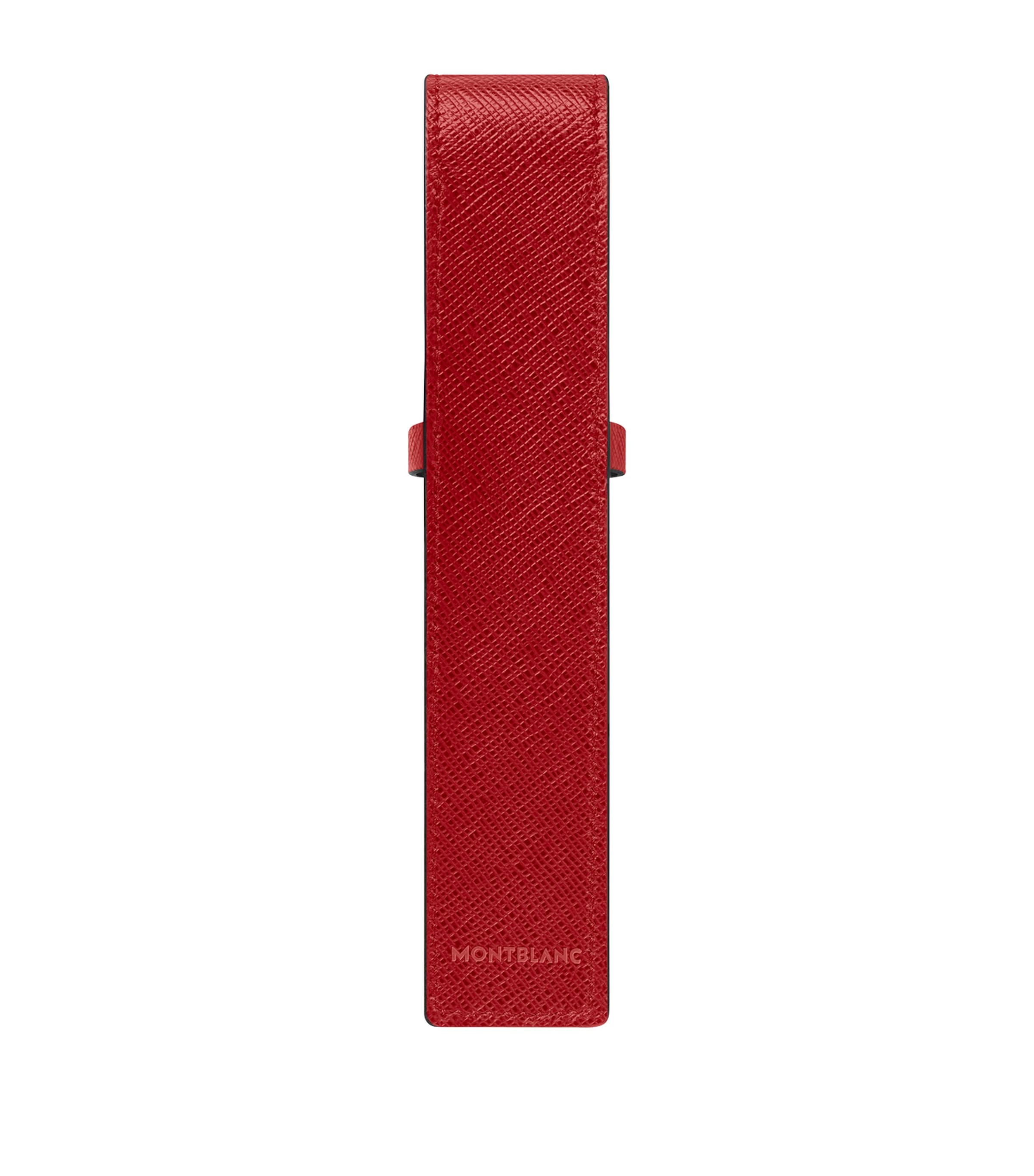 Leather Sartorial Single Pen Pouch RED Image 2