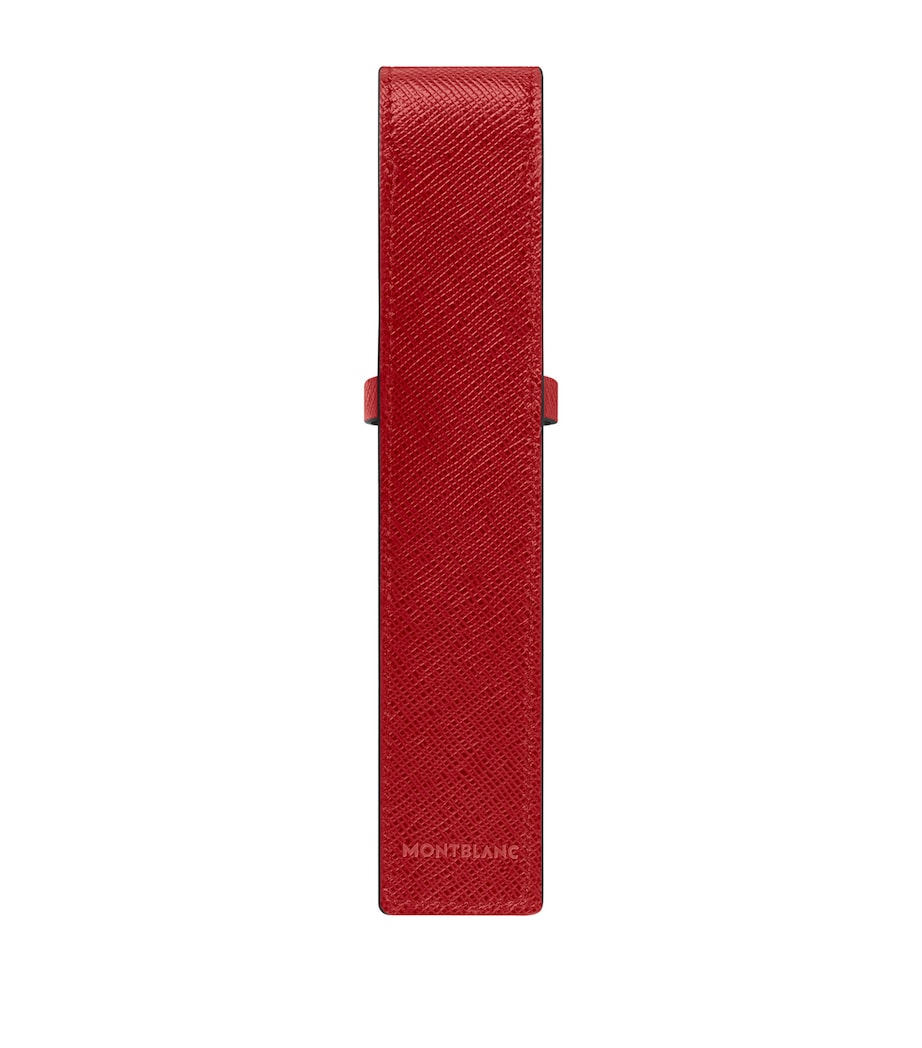 Leather Sartorial Single Pen Pouch RED Image 2