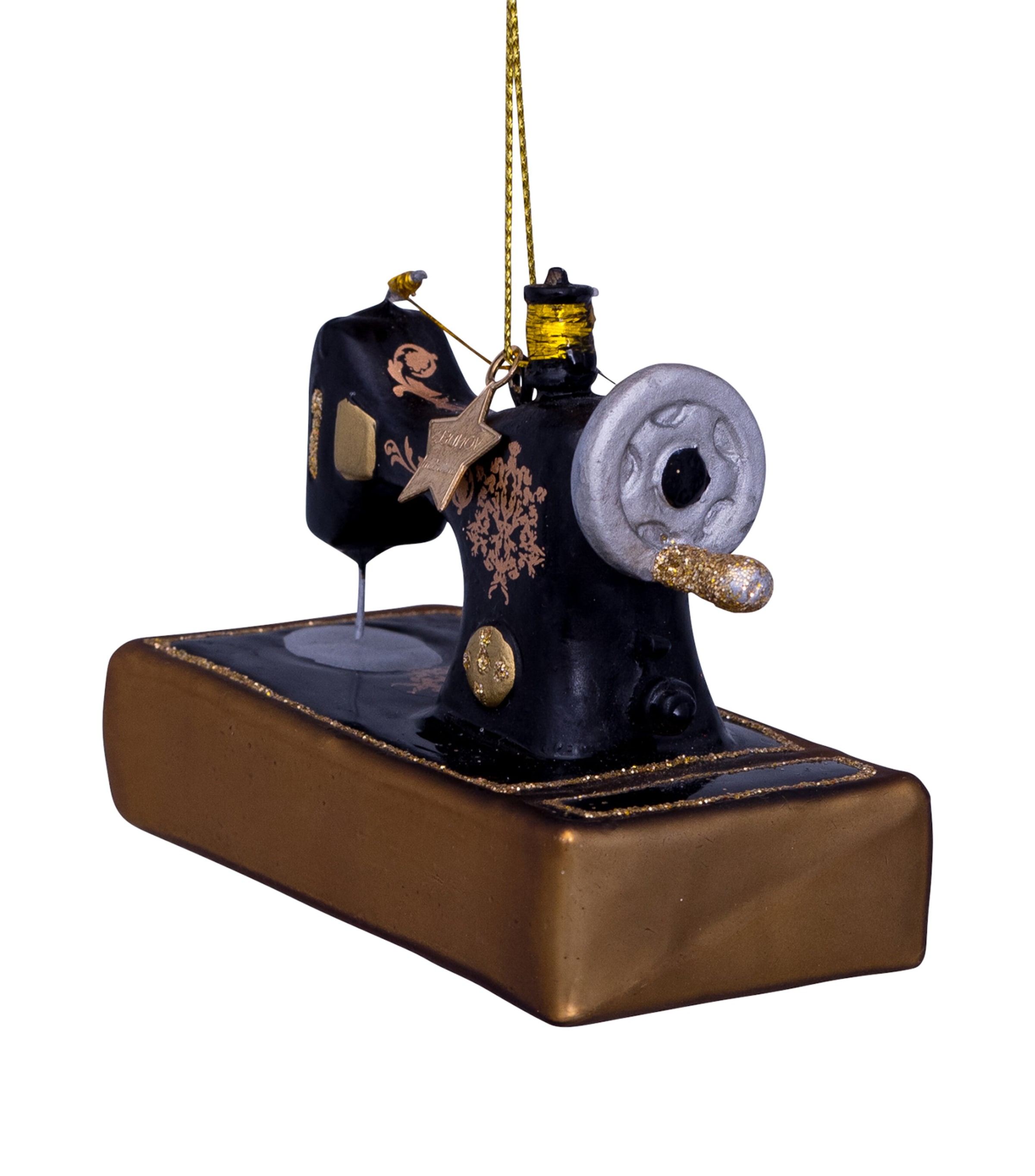 Harrods Vintage Sewing Machine Tree Decoration Black Image 4