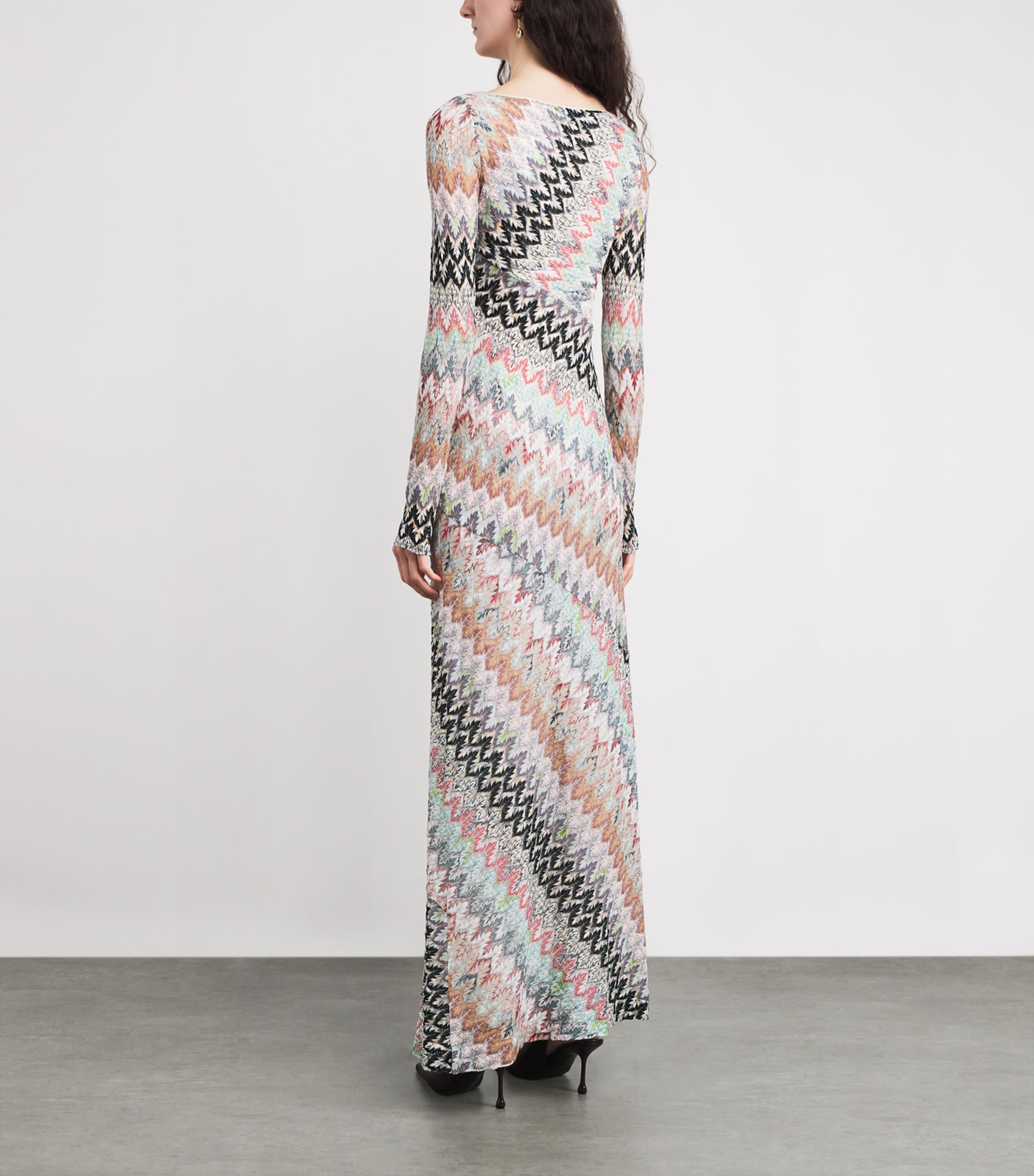 Zigzag Maxi Dress SM9Y4 WHT/PINK/BLUE Image 3