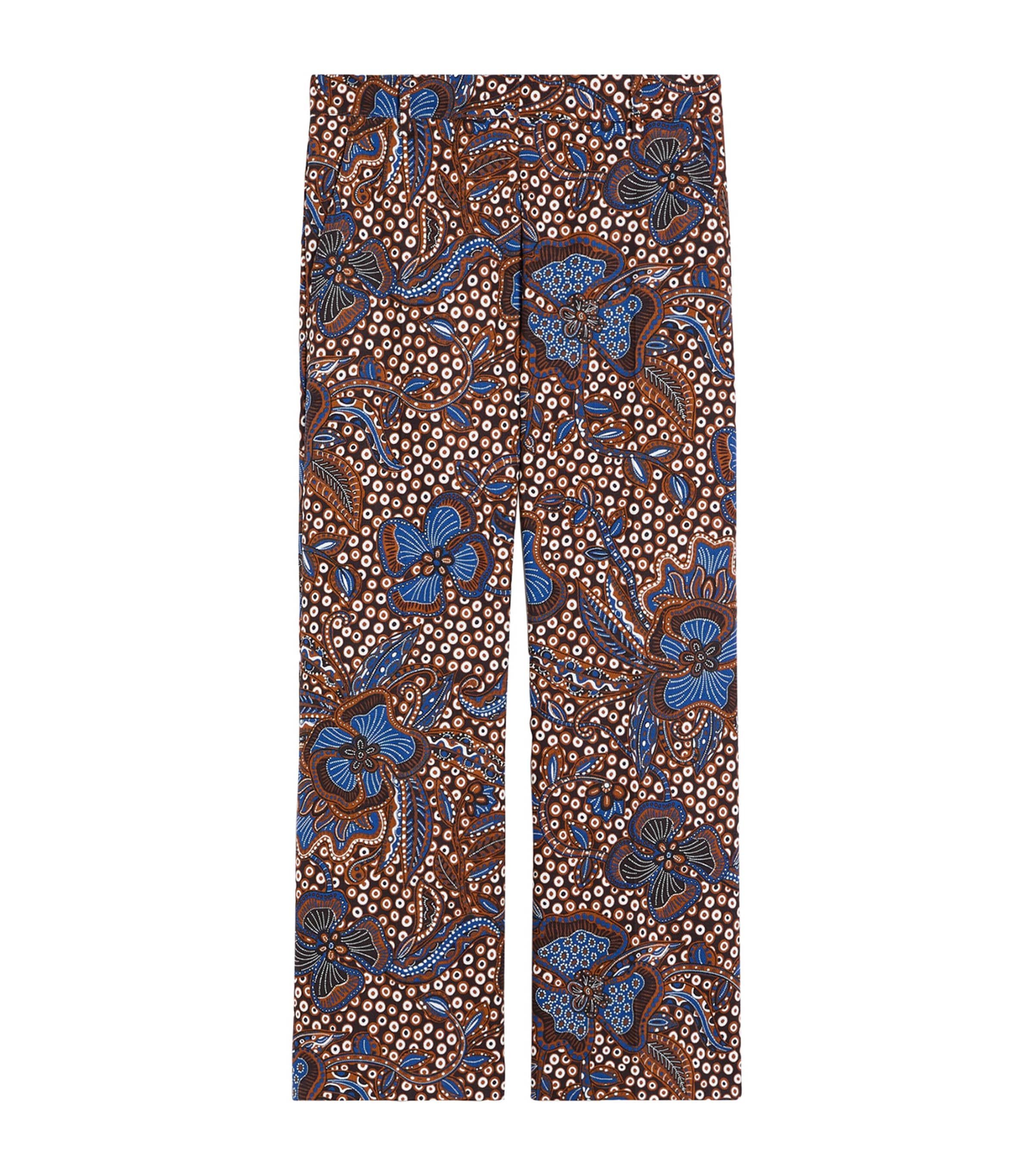 Weekend Max Mara Womens Printed Straight Trousers Tobacco Image 1