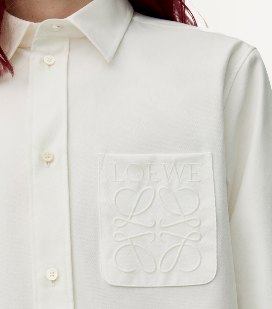 Cotton Embroidered Logo Shirt WHITE Image 5