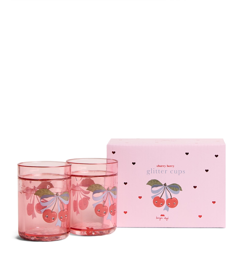 KONGES SLOJD Glitter Cups (Set of 2) Cherry