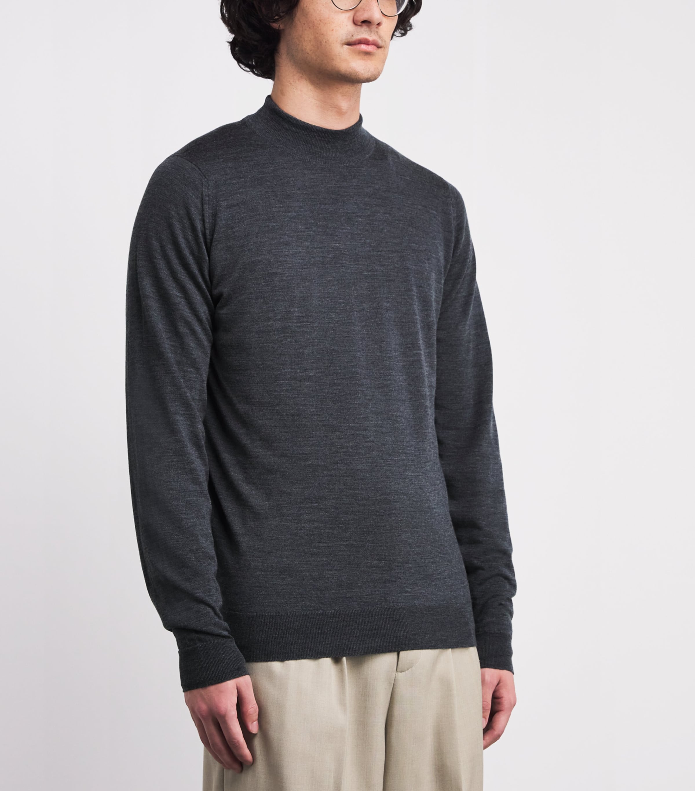 Merino Wool Harcourt Sweater CHARCOAL Image 3
