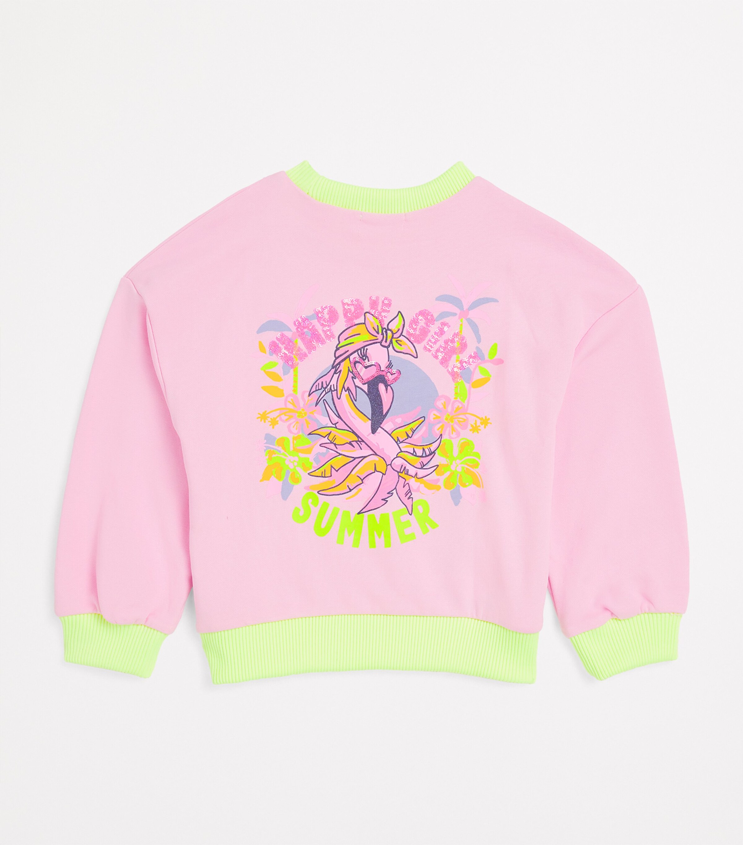 Billieblush Cotton-Blend Sequin Flamingo Sweatshirt (2-12 Years) Image 2