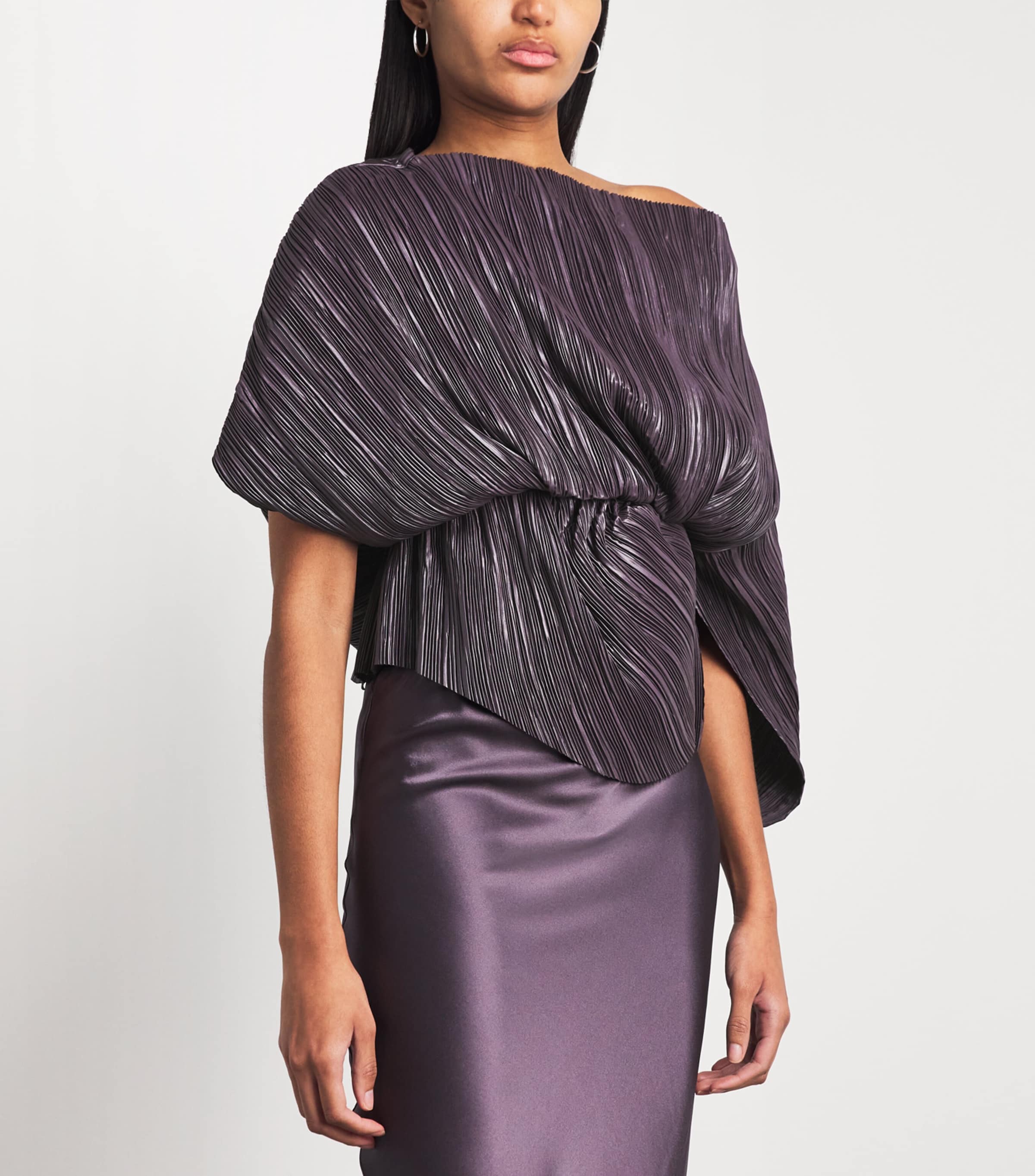 Cult Gaia Purple Pleated Draped Top | Harrods US