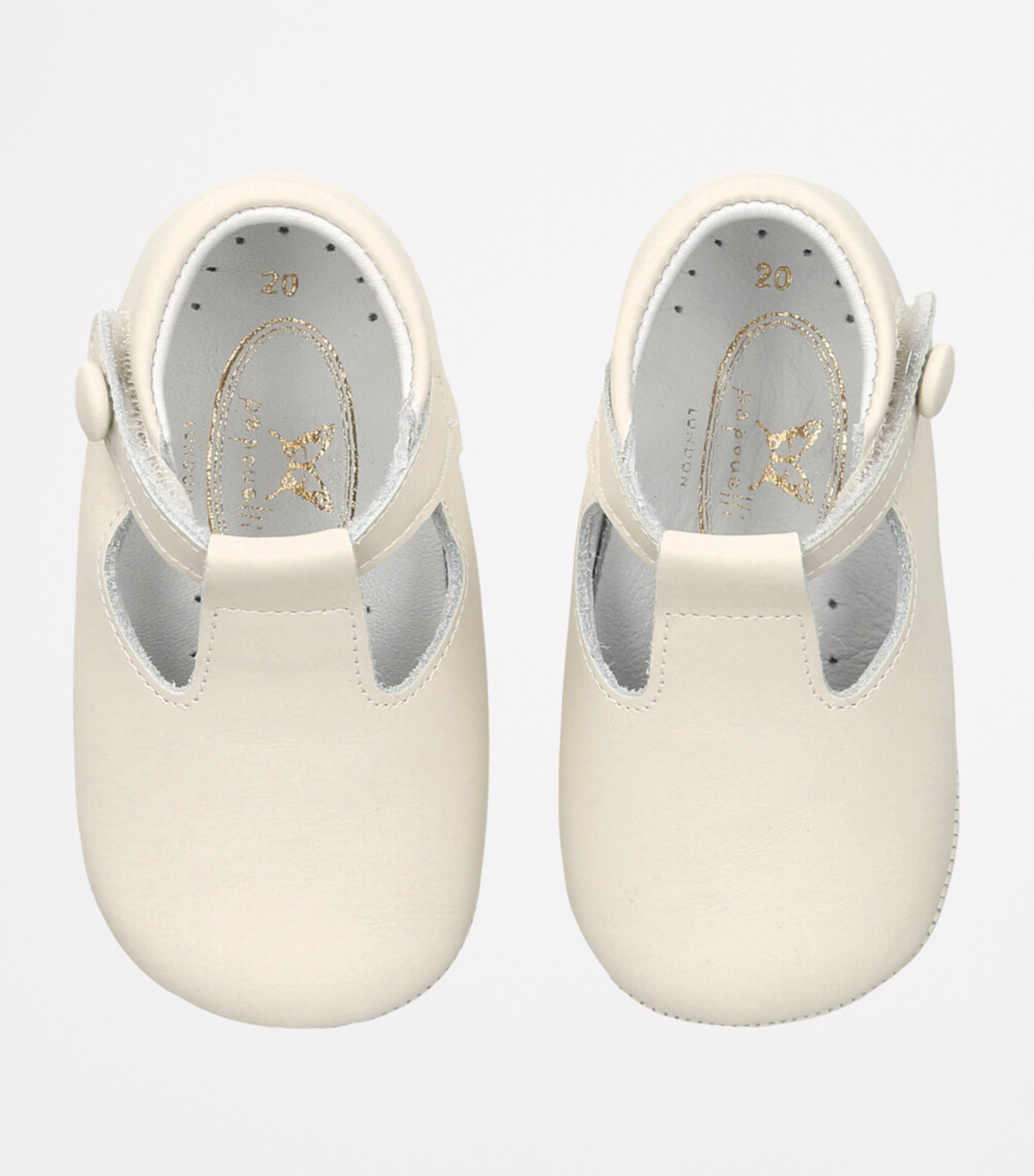 Leather Poppie Crib Shoes CREAM Image 4
