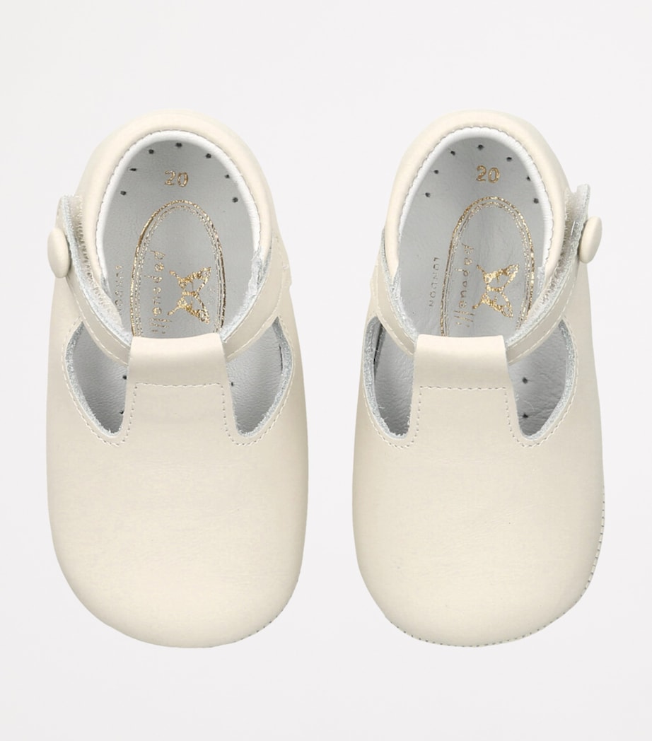 Leather Poppie Crib Shoes CREAM Image 4