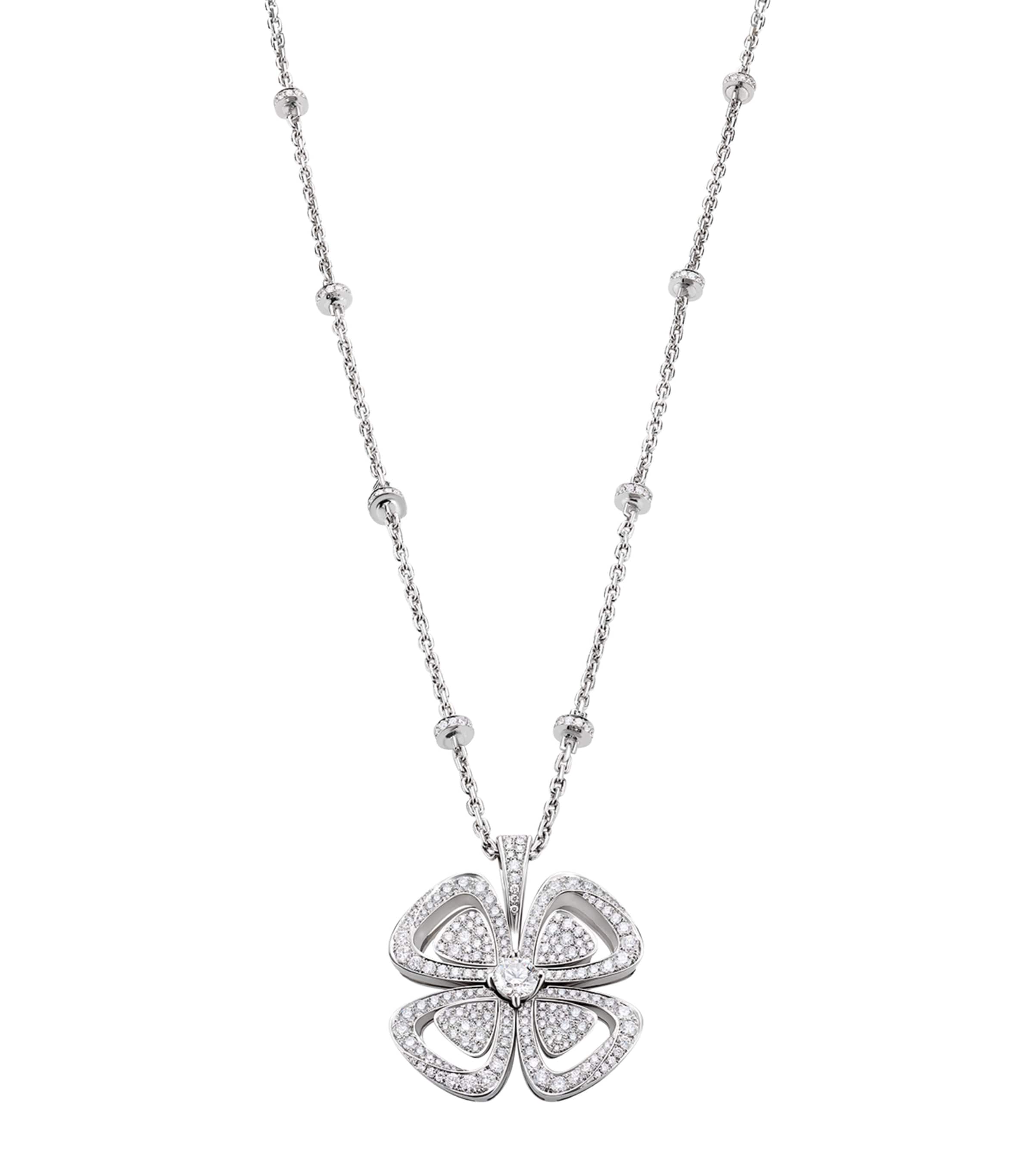 Bvlgari White Gold And Diamond Fiorever Necklace