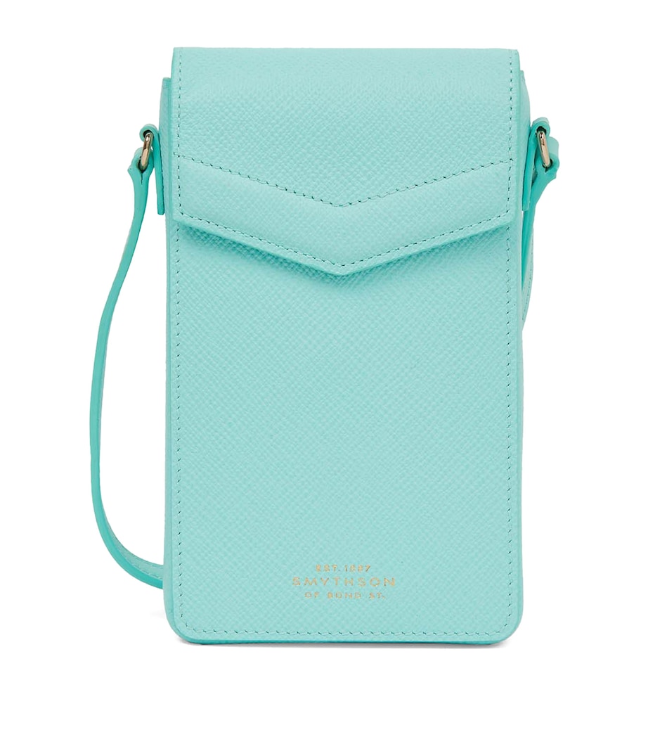 Panama Leather Envelope Phone Case BRIGHT AQUA Image 1