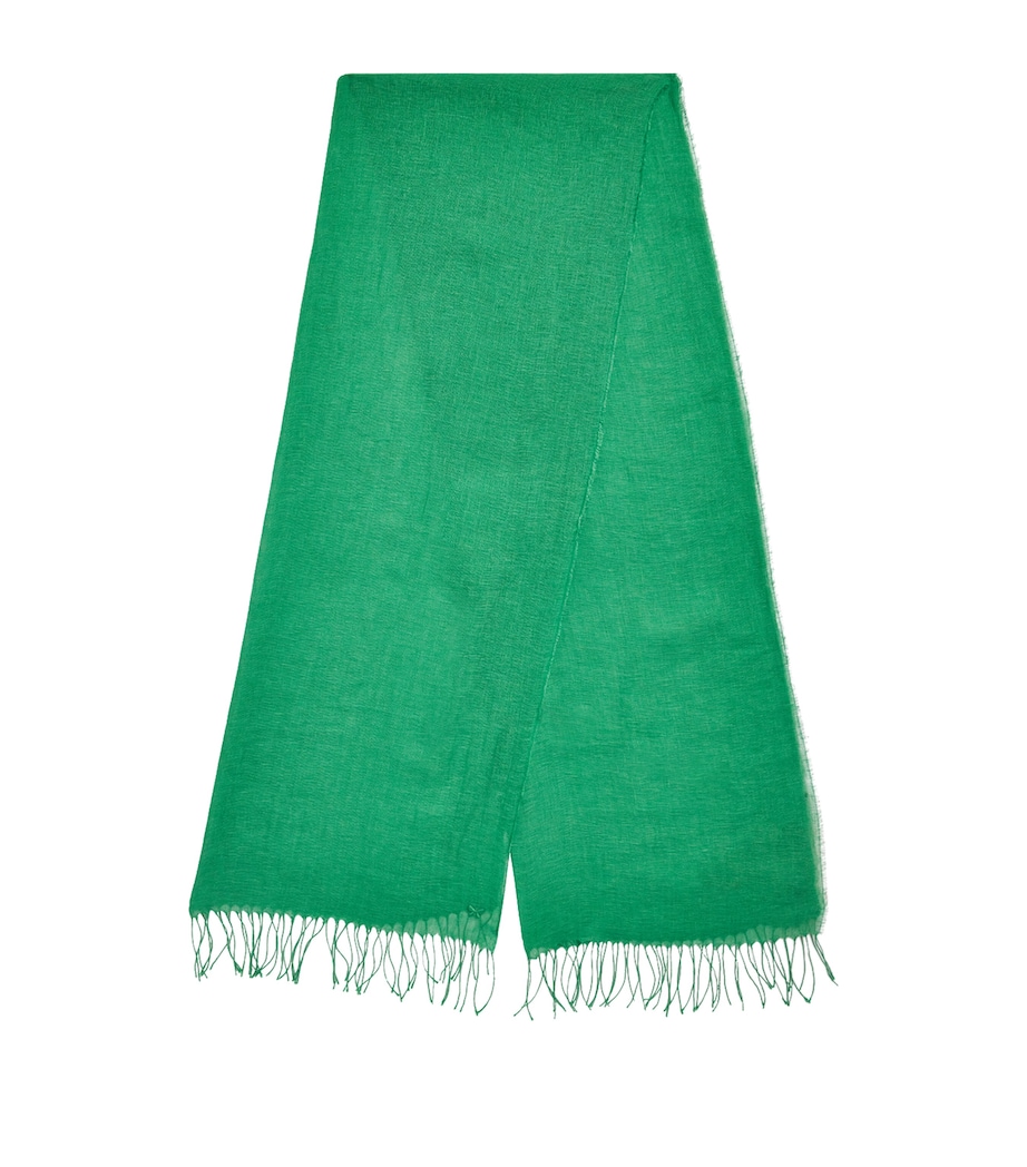 Weekend Max Mara Linen Stole Scarf Green Image 1