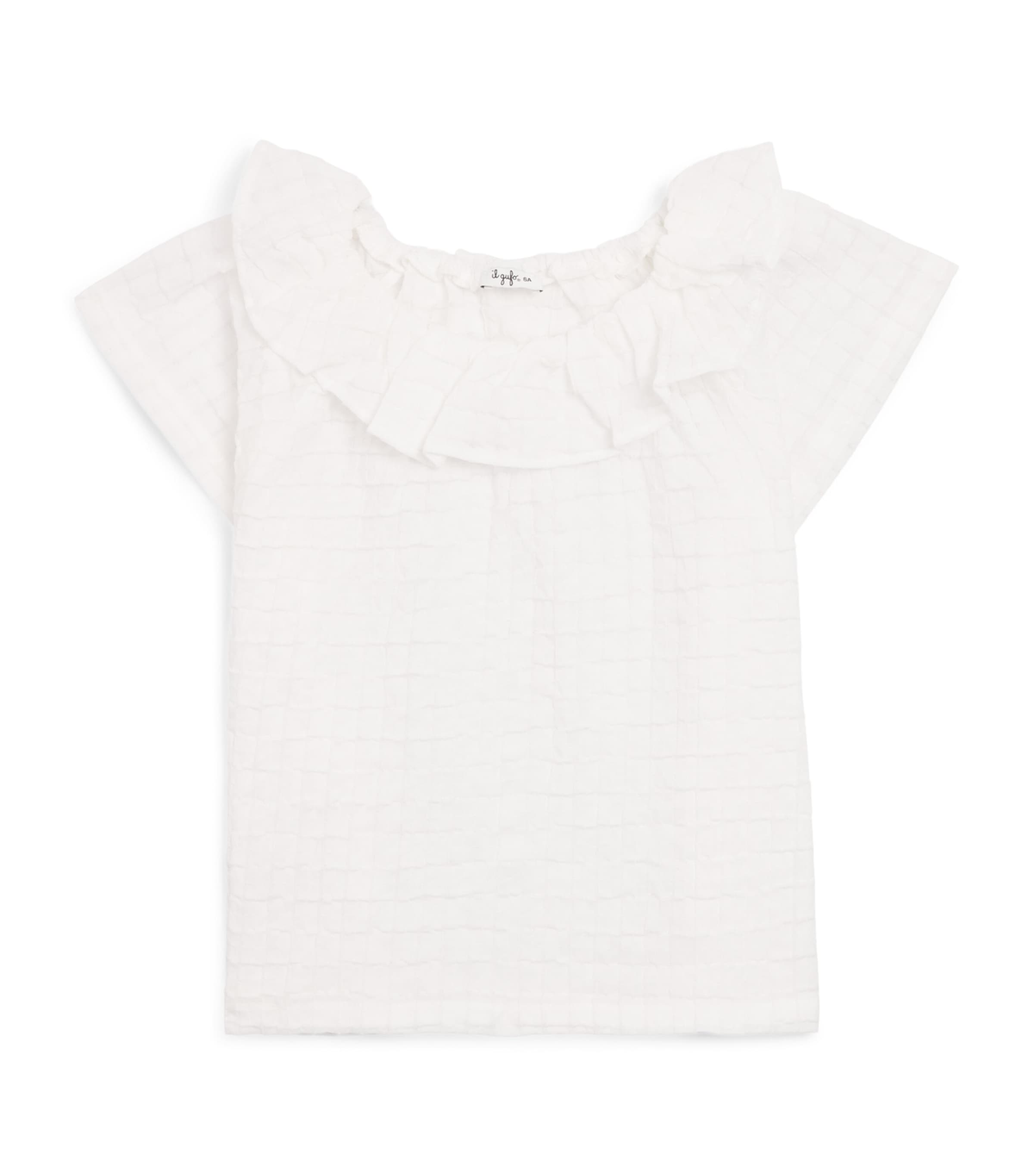 Il Gufo Cotton-Blend Muslin Top (4-6 Years) Milk Image 1