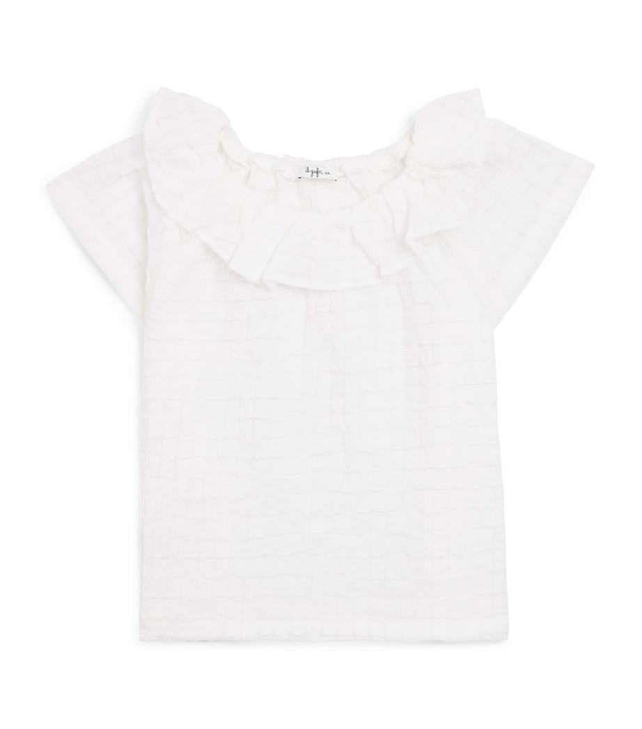 Il Gufo Cotton-Blend Muslin Top (4-6 Years) Milk Image 1