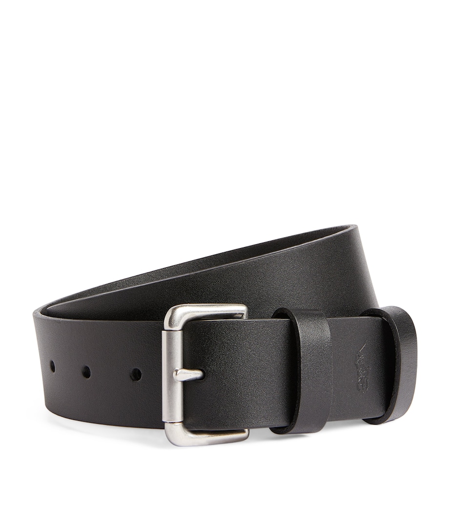 Leather Roller Buckle Belt BLACK Image 1
