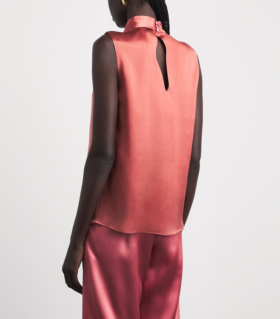 Eleventy Womens Silk High-Neck Top Lampone Image 5