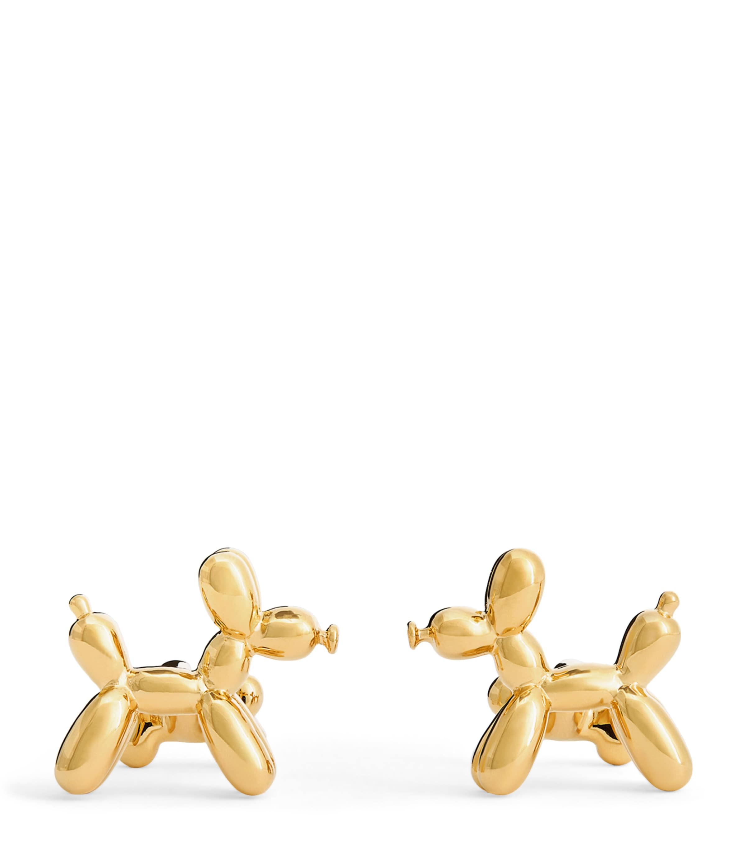 Babette Gold-plated Balloon Dog Cufflinks In Gold