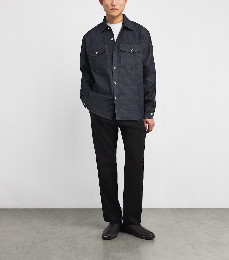 Virgin Wool Drawstring Trousers 590 NERO Image 2