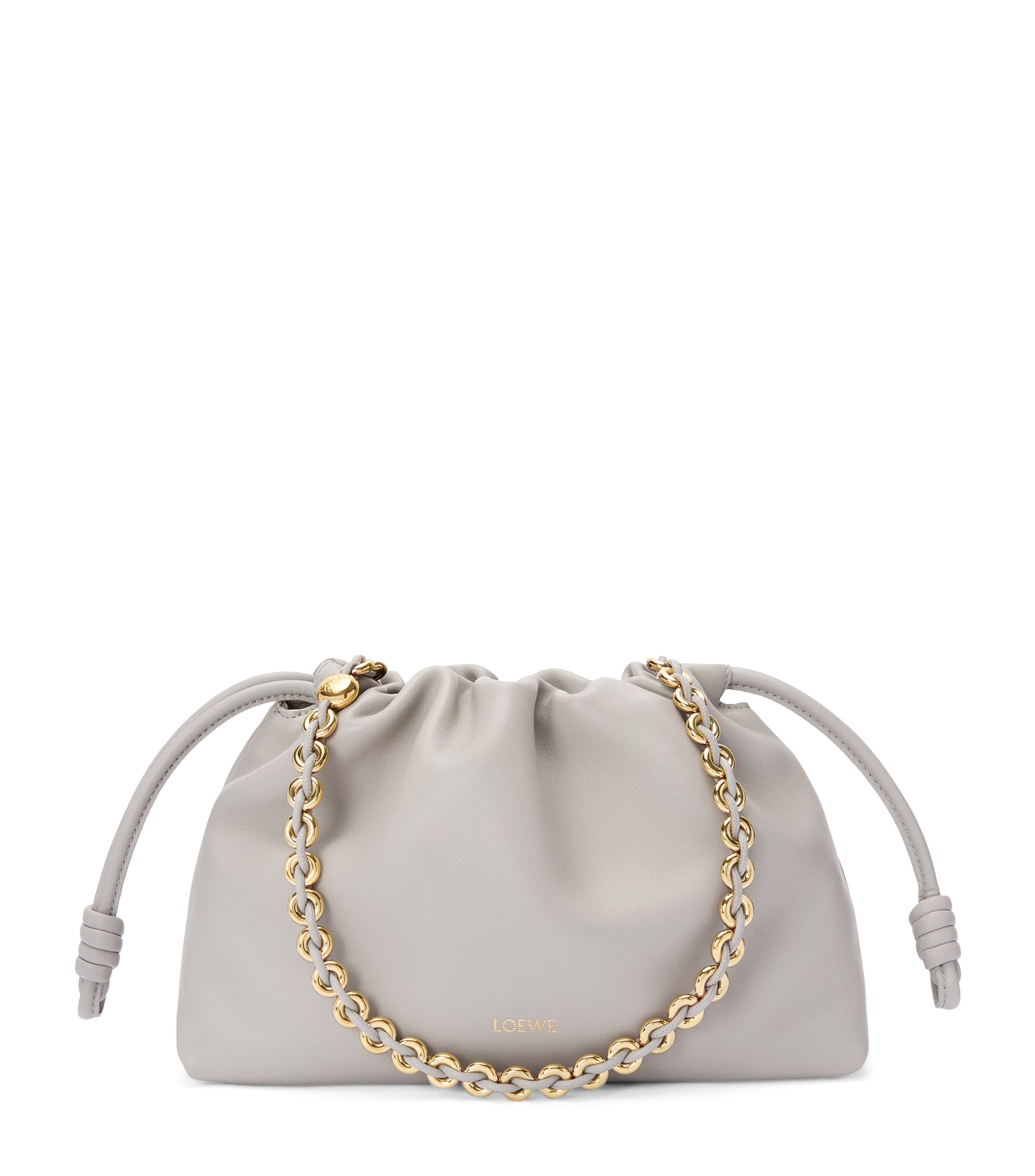 Loewe Mini Puzzle Leather Shoulder Bag In Grey