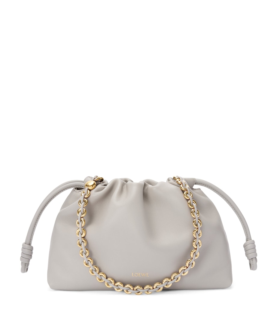 Medium Leather Flamenco Shoulder Bag SHELL GREY Image 1